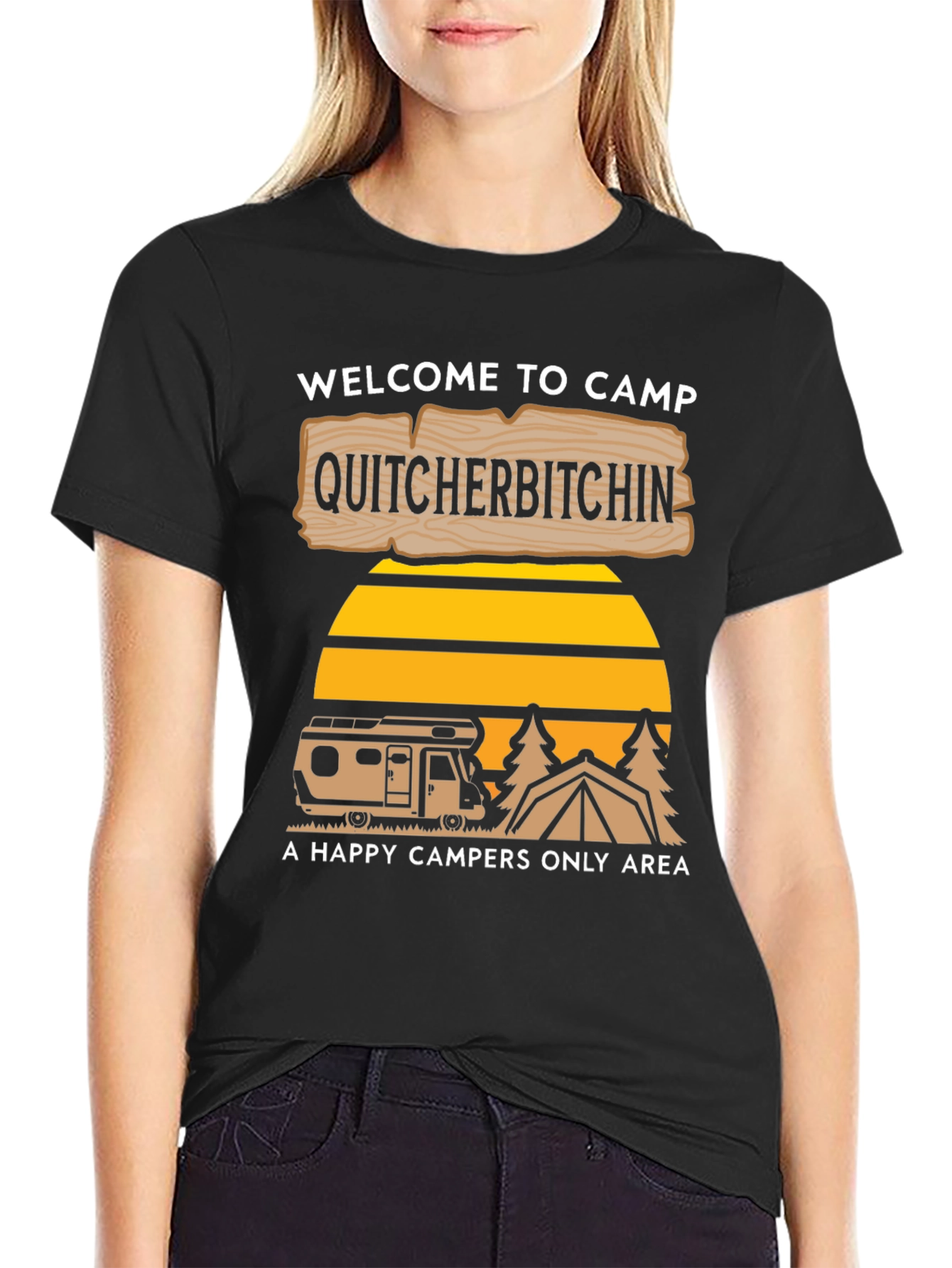 Black Camp Quitcherbitchin' Graphic Tee view 2