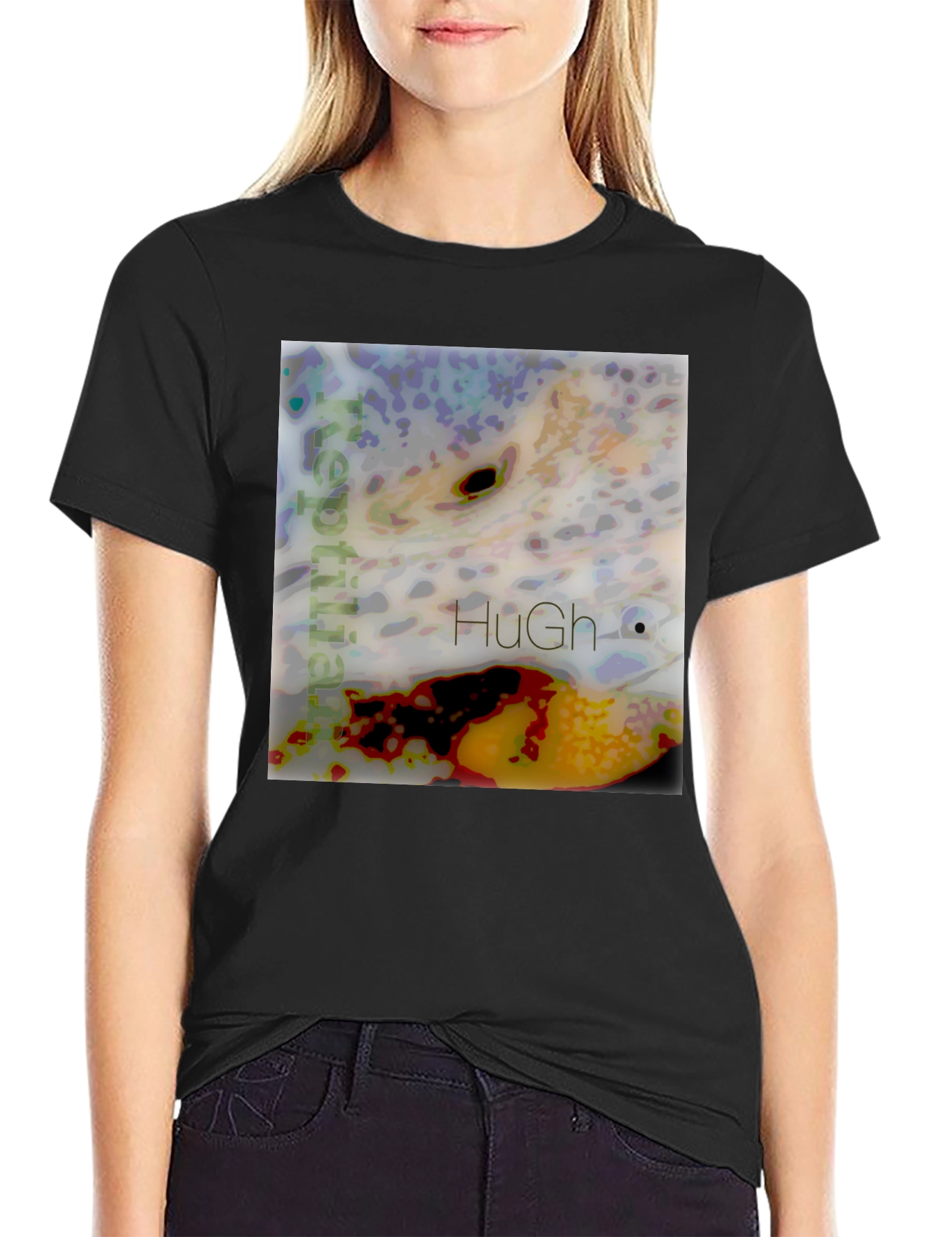 Black Abstract Graphic Tee - Unique Design, Soft Cotton Blend view 2