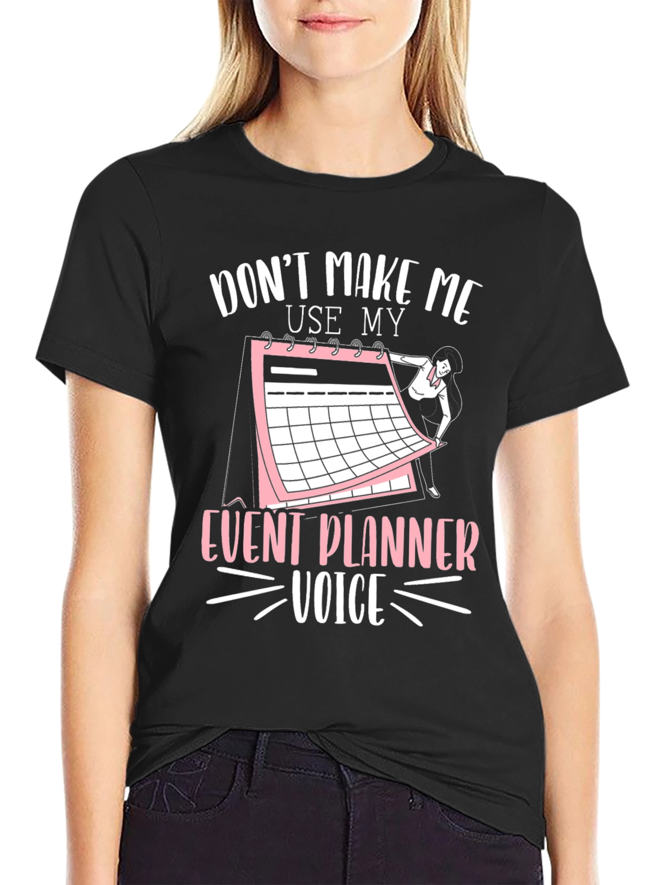 Black Event Planner Voice T-Shirt view 2
