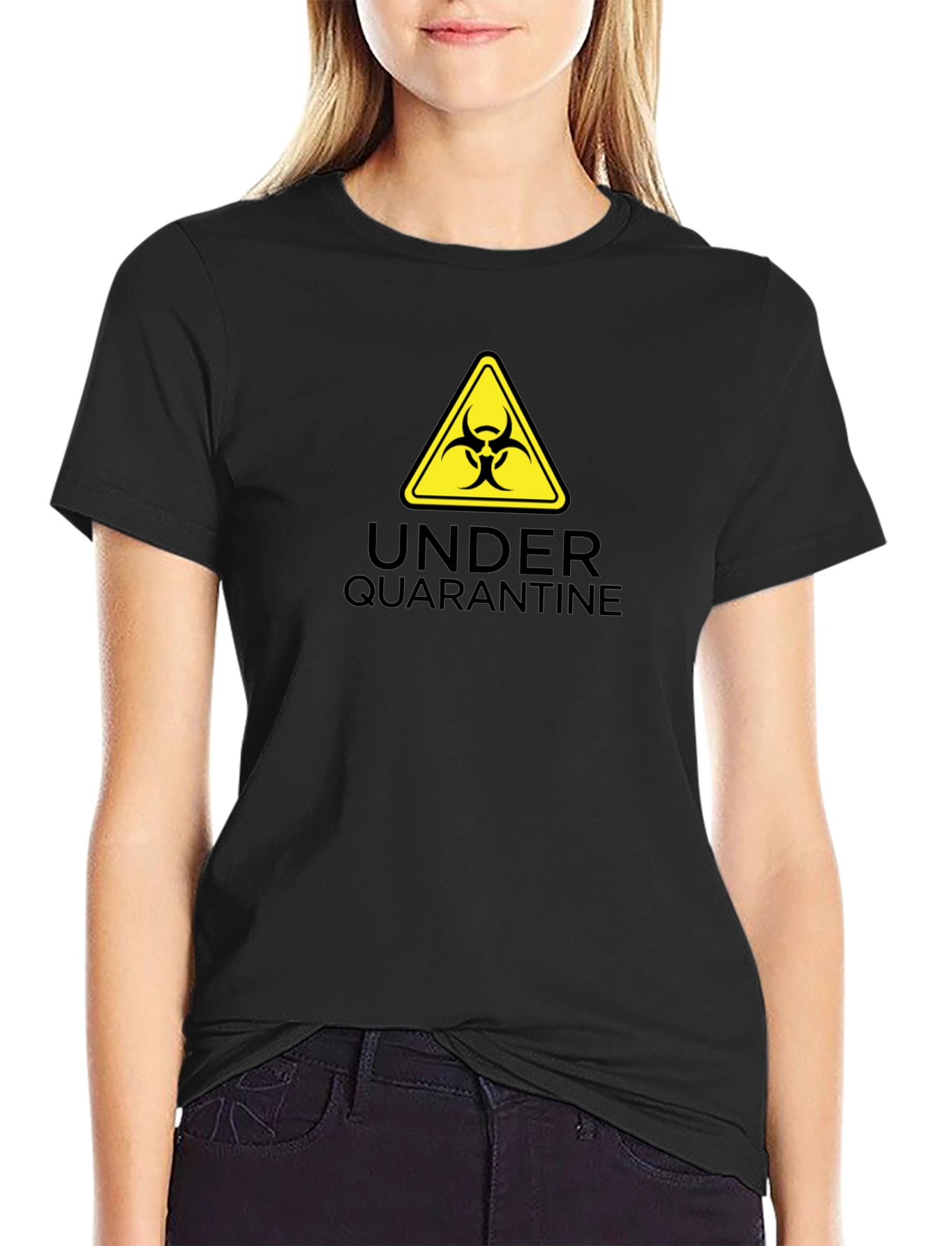 Black Under Quarantine Biohazard T-Shirt - Unisex view 2