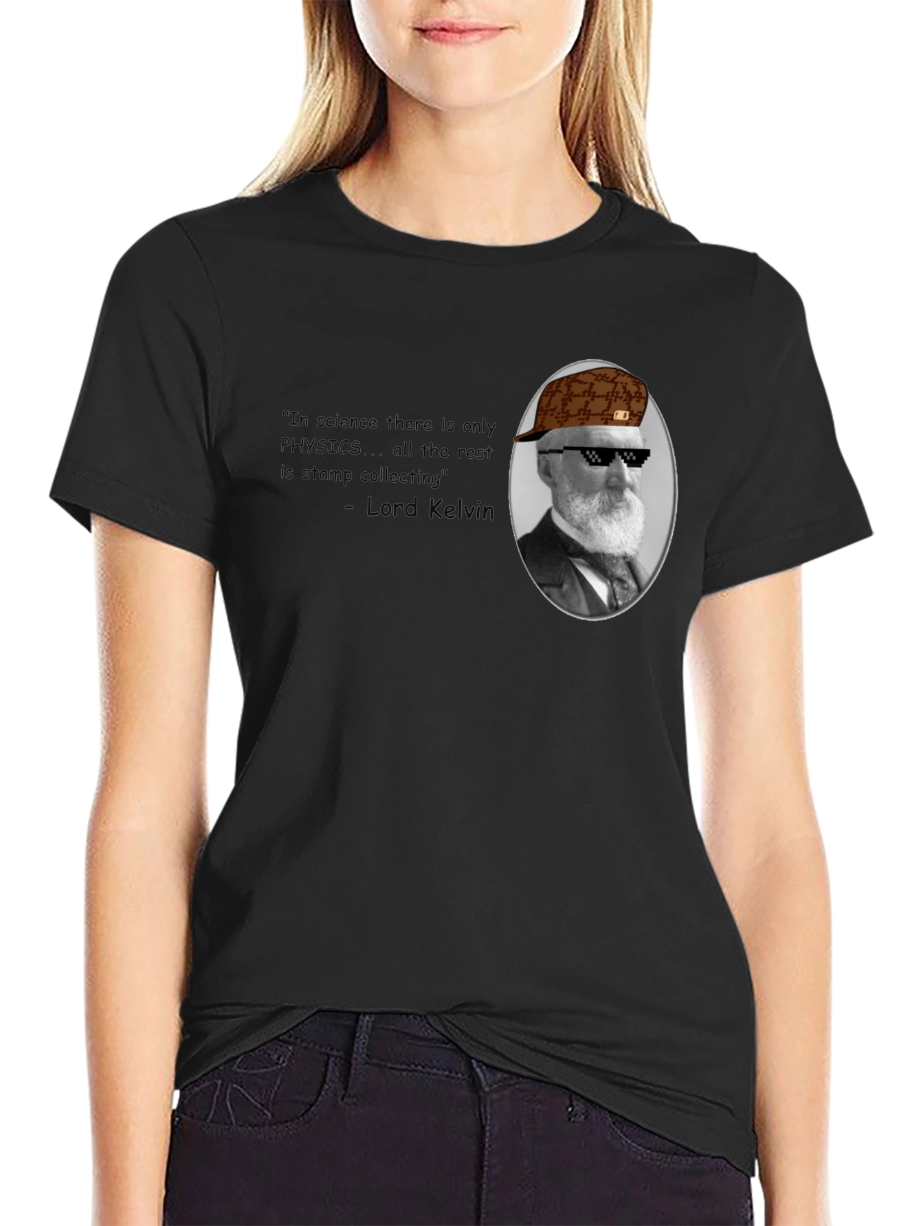 Black Physics Quote Graphic Tee - Lord Kelvin view 2