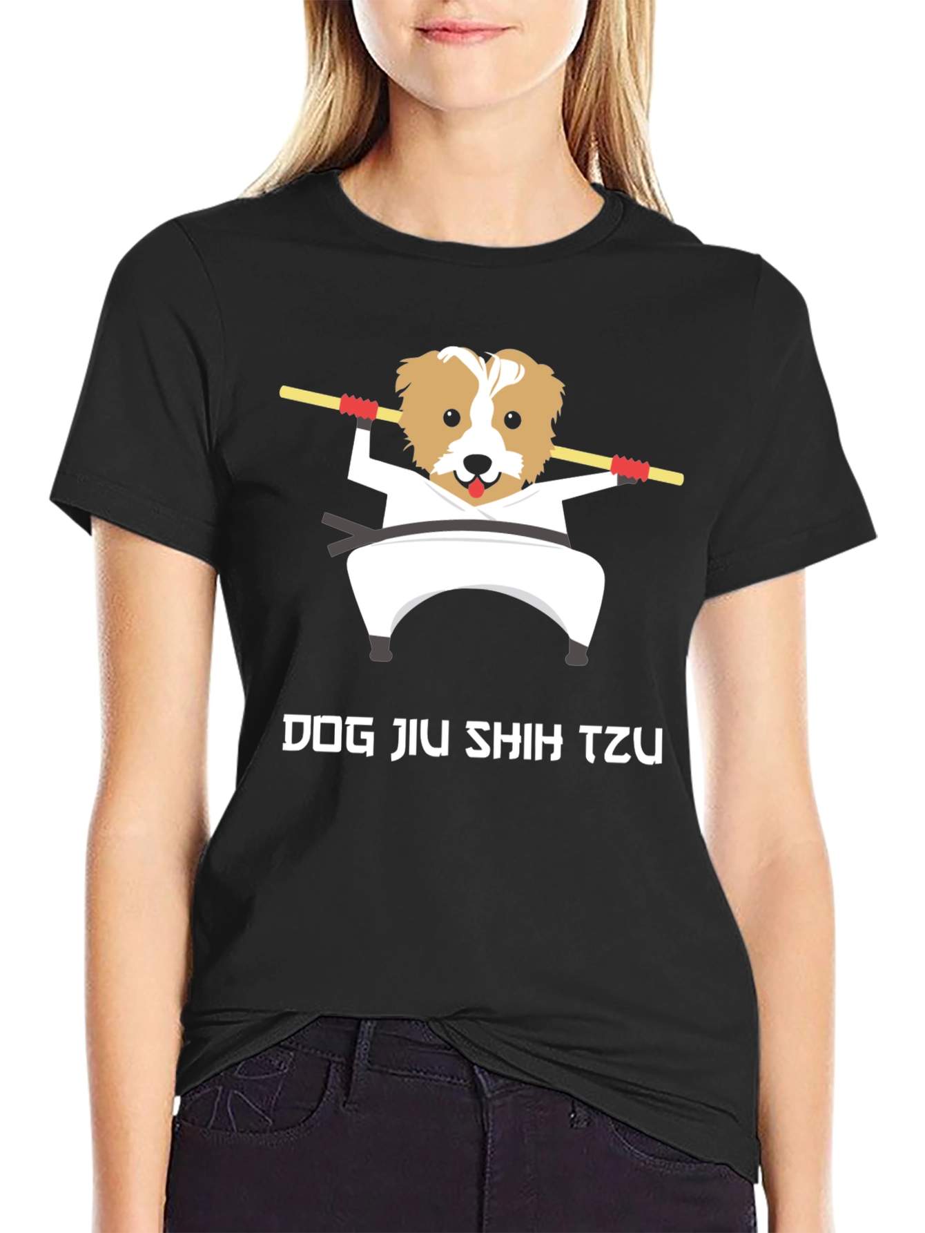 Black Dog Jiu Shih Tzu T-Shirt - Martial Arts view 2