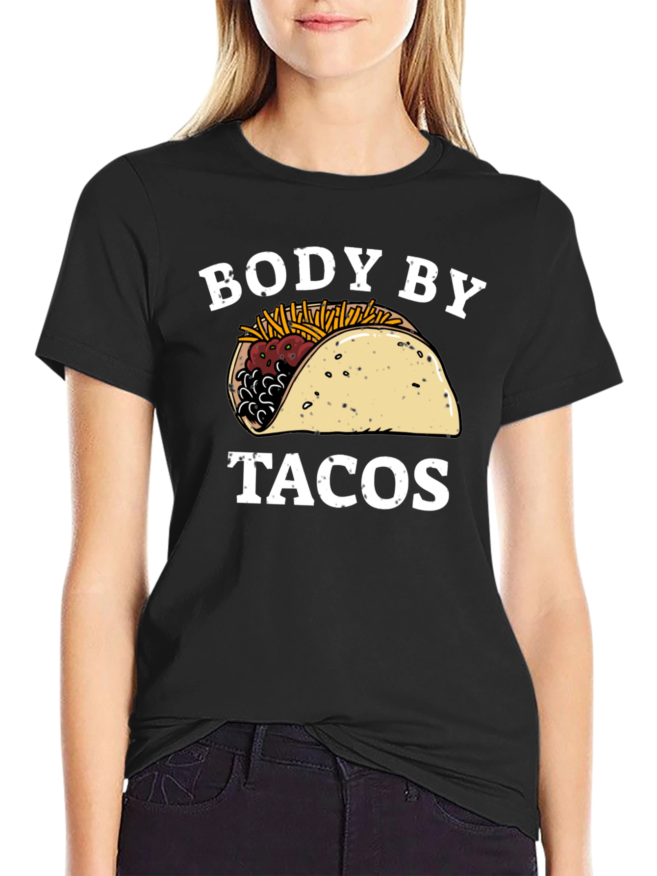 Black Body By Tacos Graphic Tee - Unisex Black T-Shirt view 2