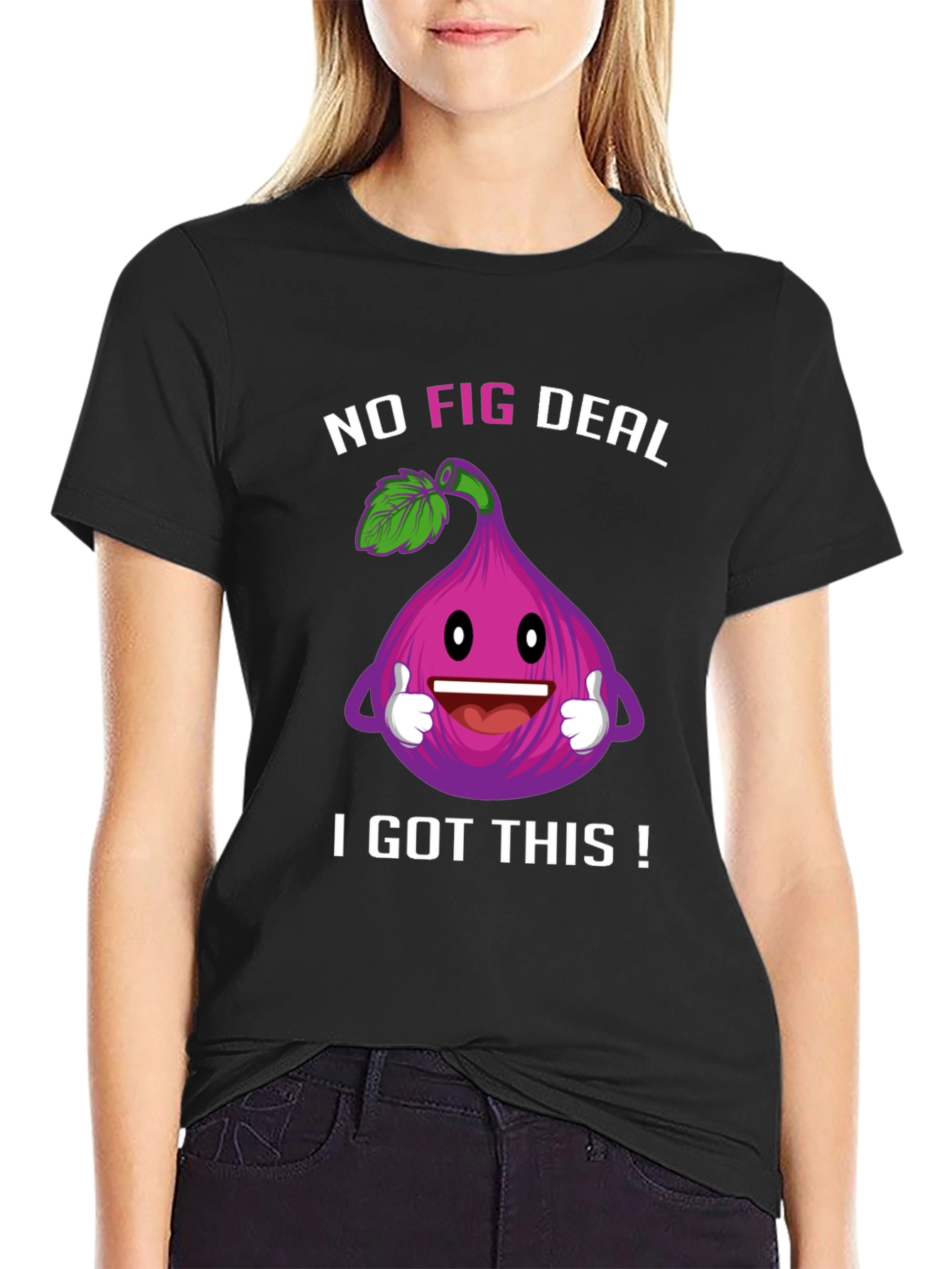 Black Funny No Fig Deal T-Shirt view 2