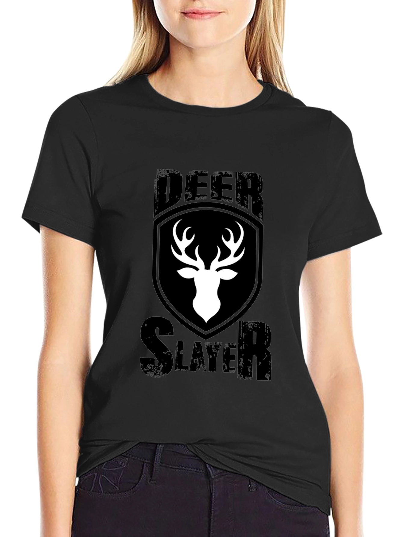 Black Deer Slayer Graphic Tee - Hunting T-Shirt view 2