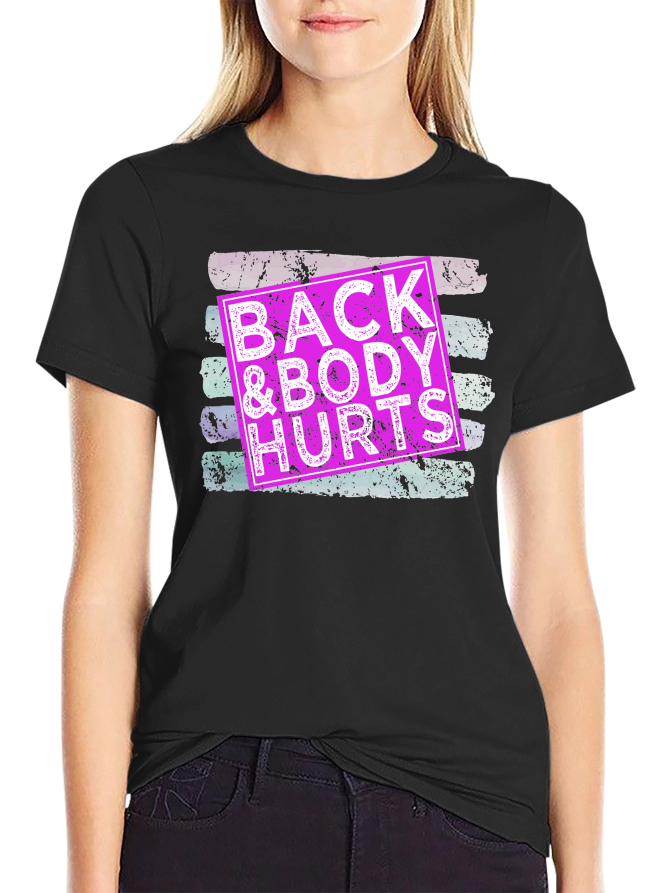 Black Back & Body Hurts Graphic Tee - Unisex view 2