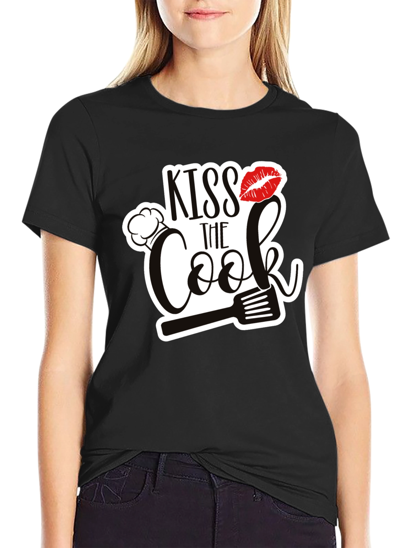 Black Kiss The Cook Black Graphic Tee view 2