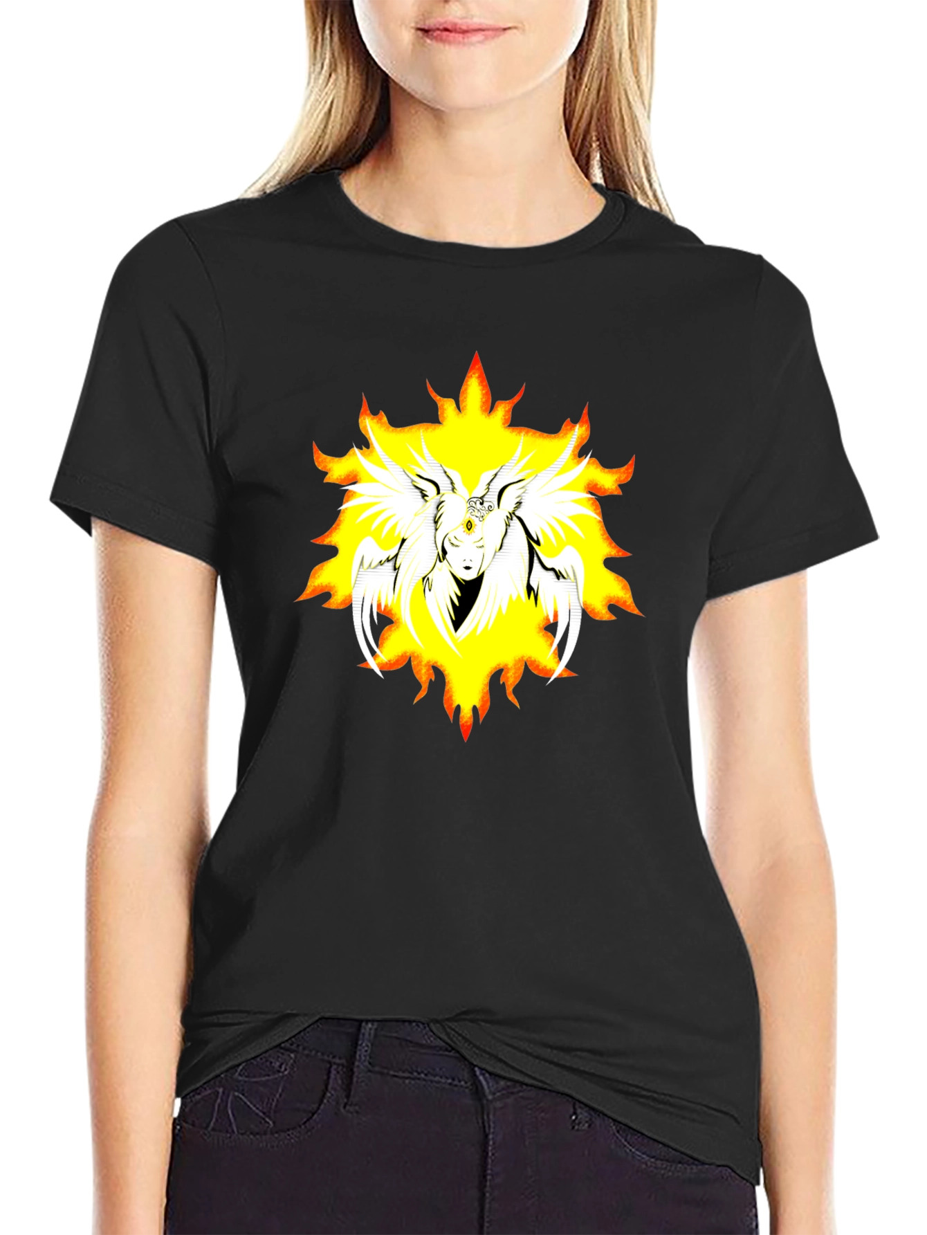Black Biblically Accurate Angel T-Shirt view 2