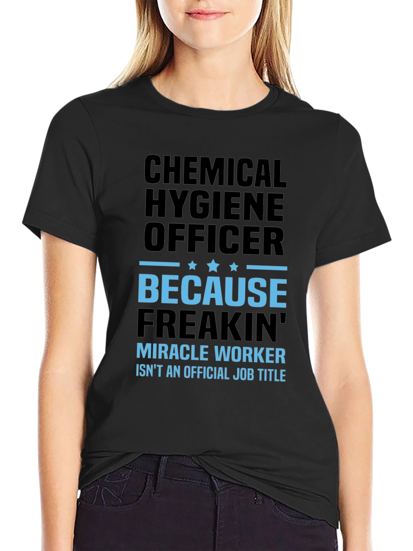 Black Chemical Hygiene Officer T-Shirt Funny Job Title Tee view 2