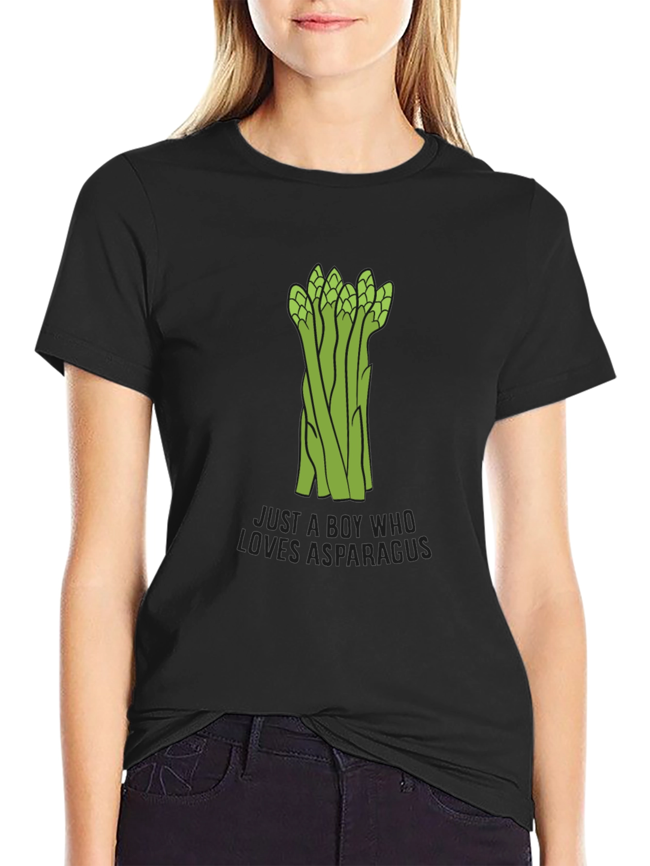 Black Asparagus Lover Men's Black T-Shirt - Funny Foodie Tee view 2