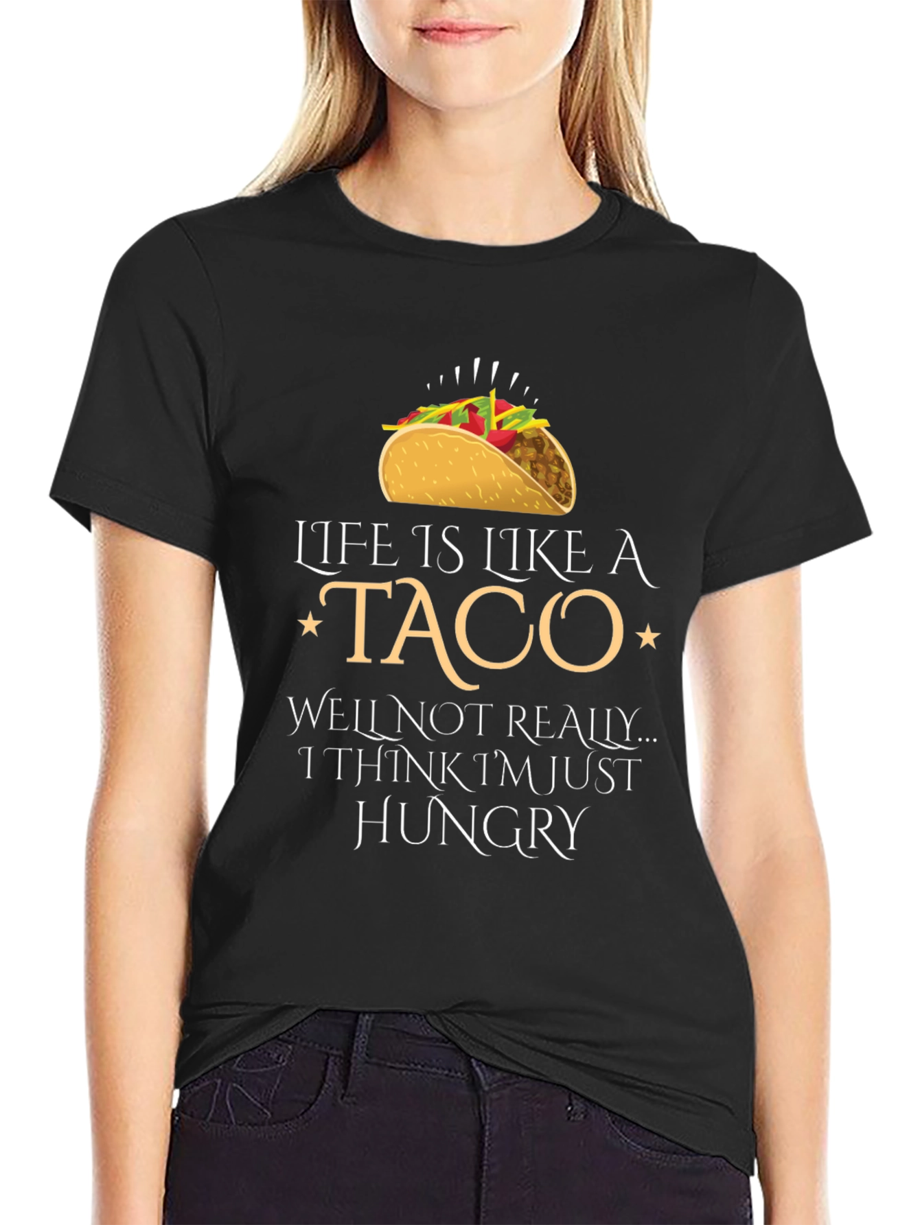 Black Life is Like a Taco Graphic Tee - Hungry T-Shirt view 2