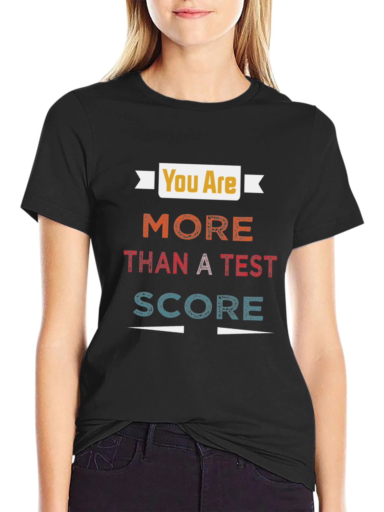 Black You Are More Than A Test Score - Graphic T-Shirt view 2