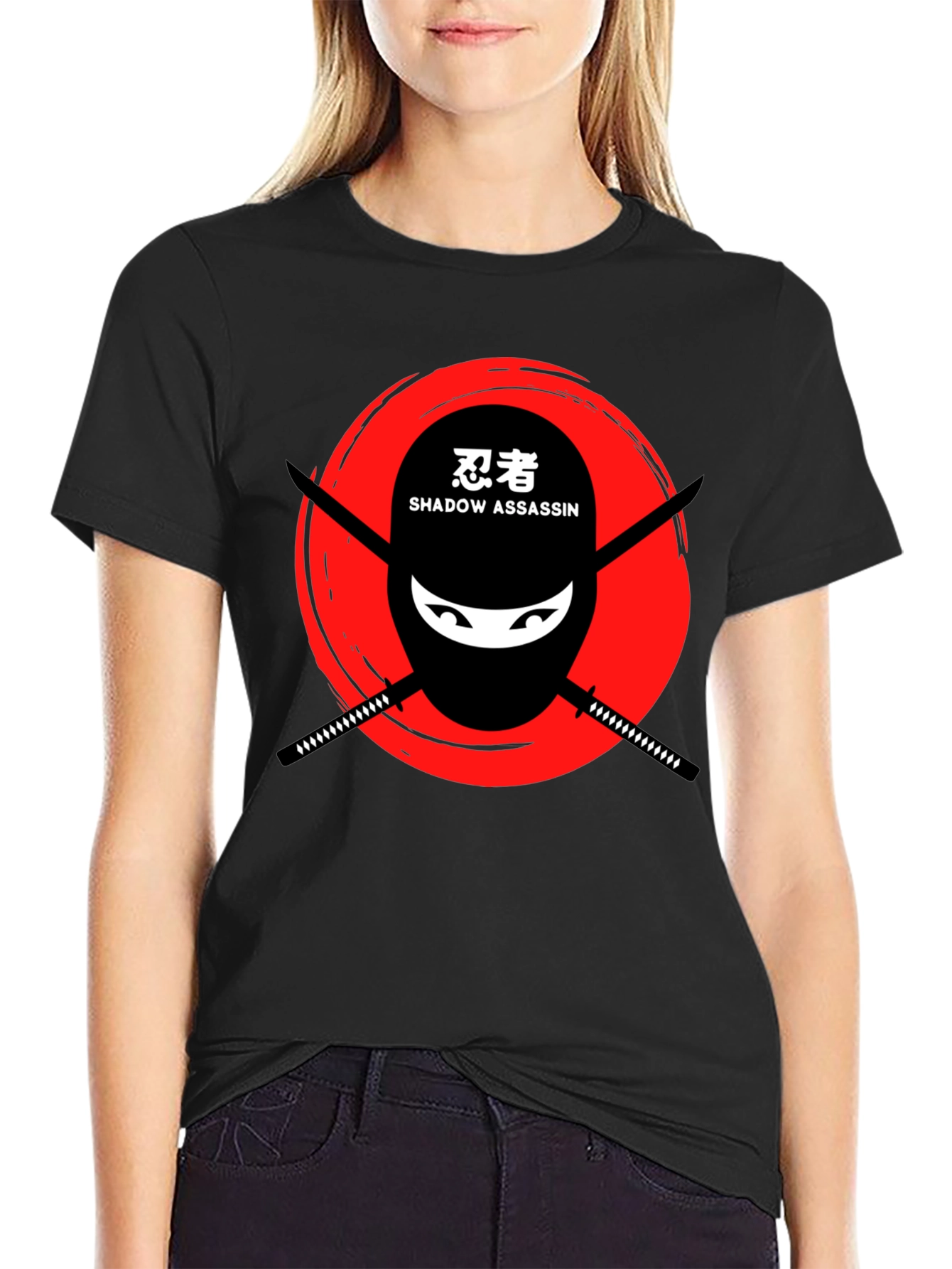 Black Ninja Shadow Assassin Graphic T-Shirt view 2