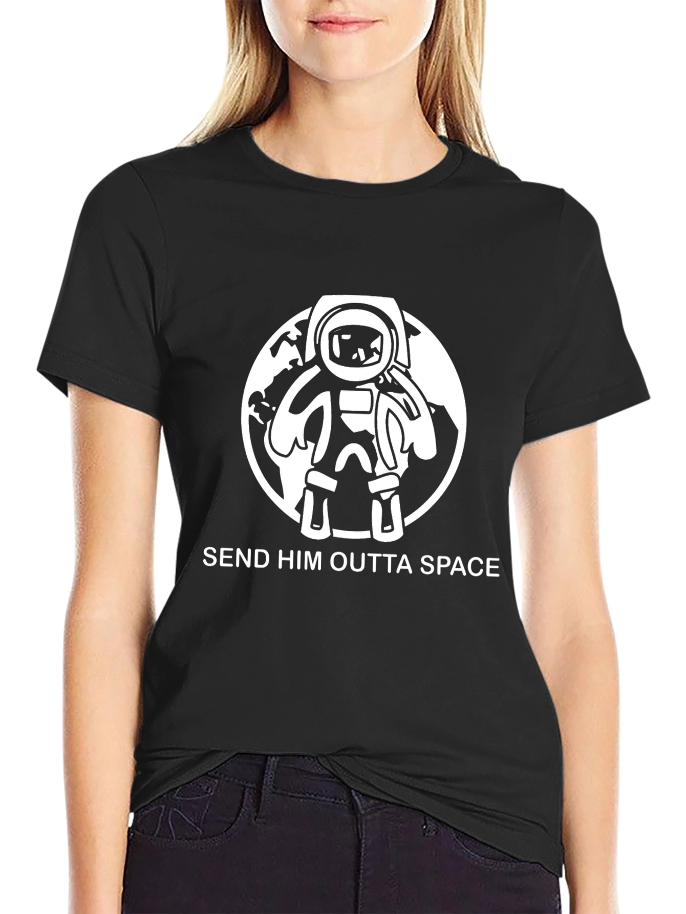Black Send Him Outta Space Graphic Tee view 2