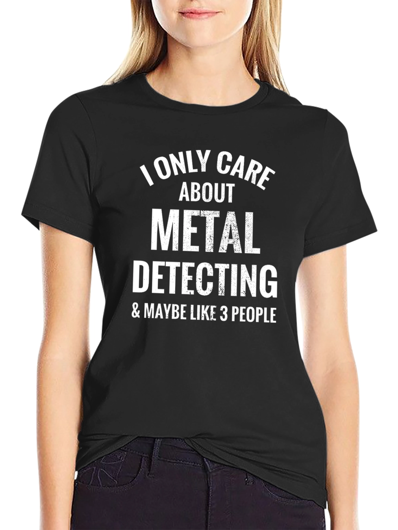 Black Metal Detecting Graphic Tee - Funny Hobby T-Shirt view 2