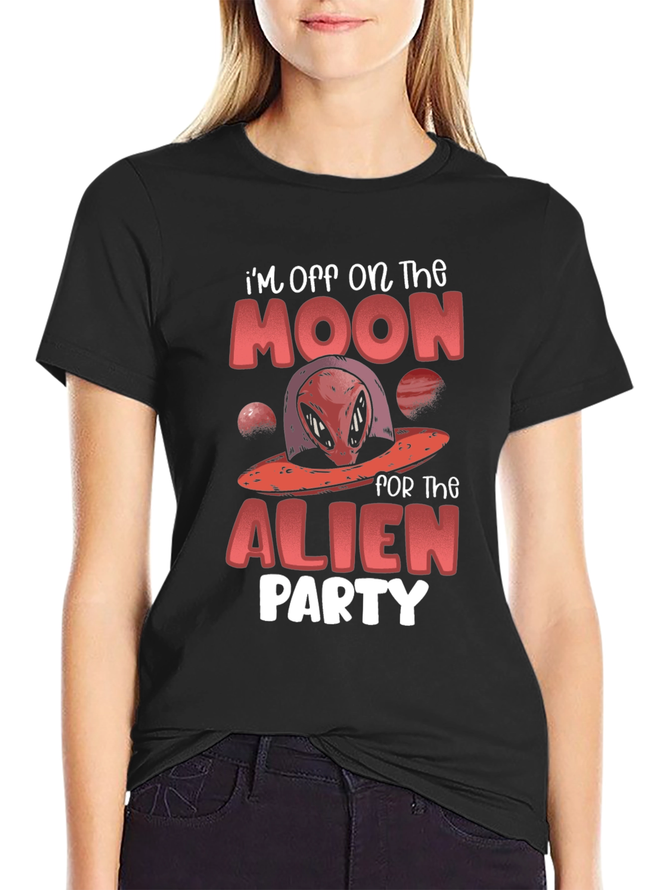 Black Alien Party T-Shirt view 2