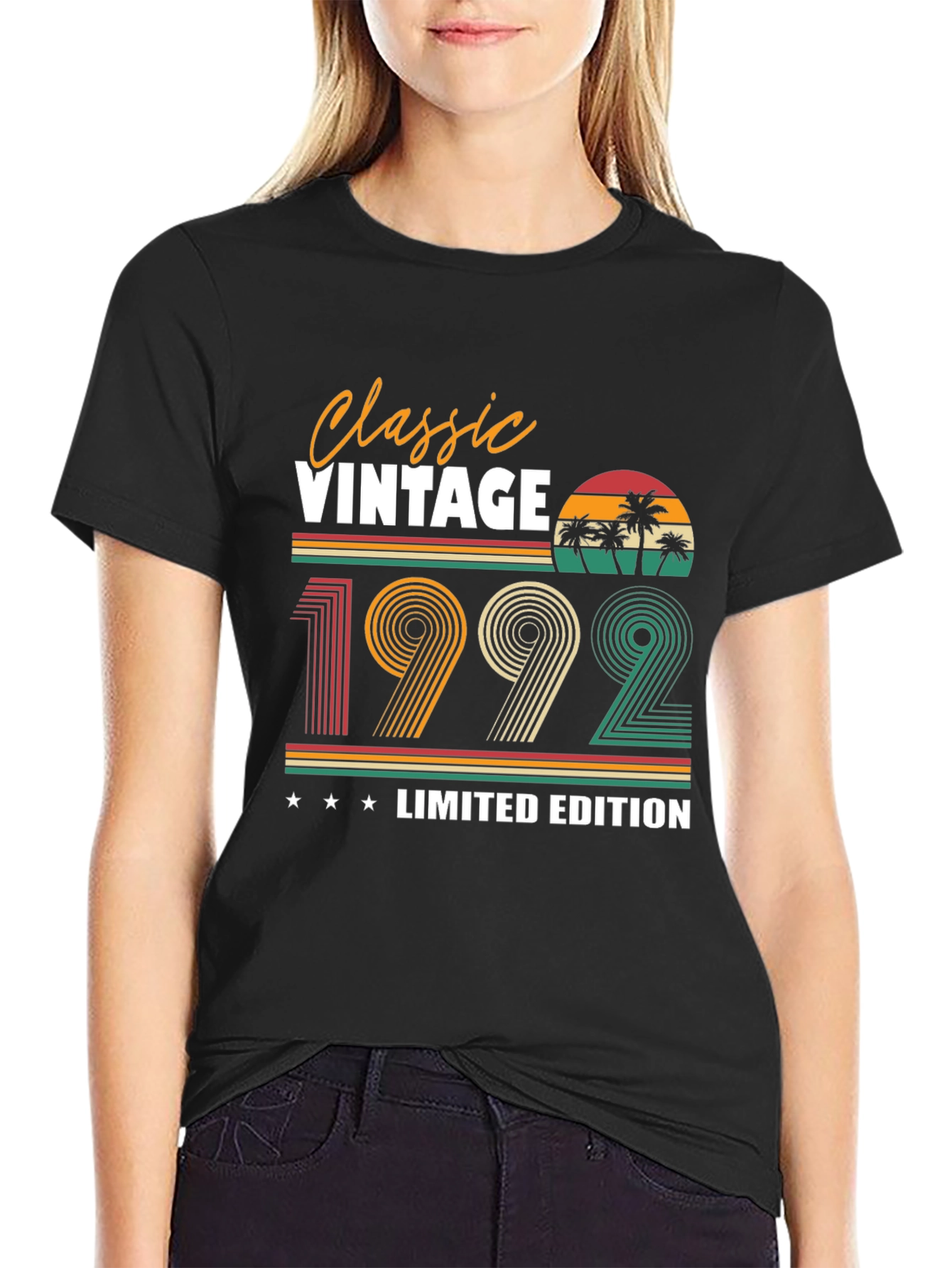 Black Classic Vintage 1992 Limited Edition T-Shirt view 2