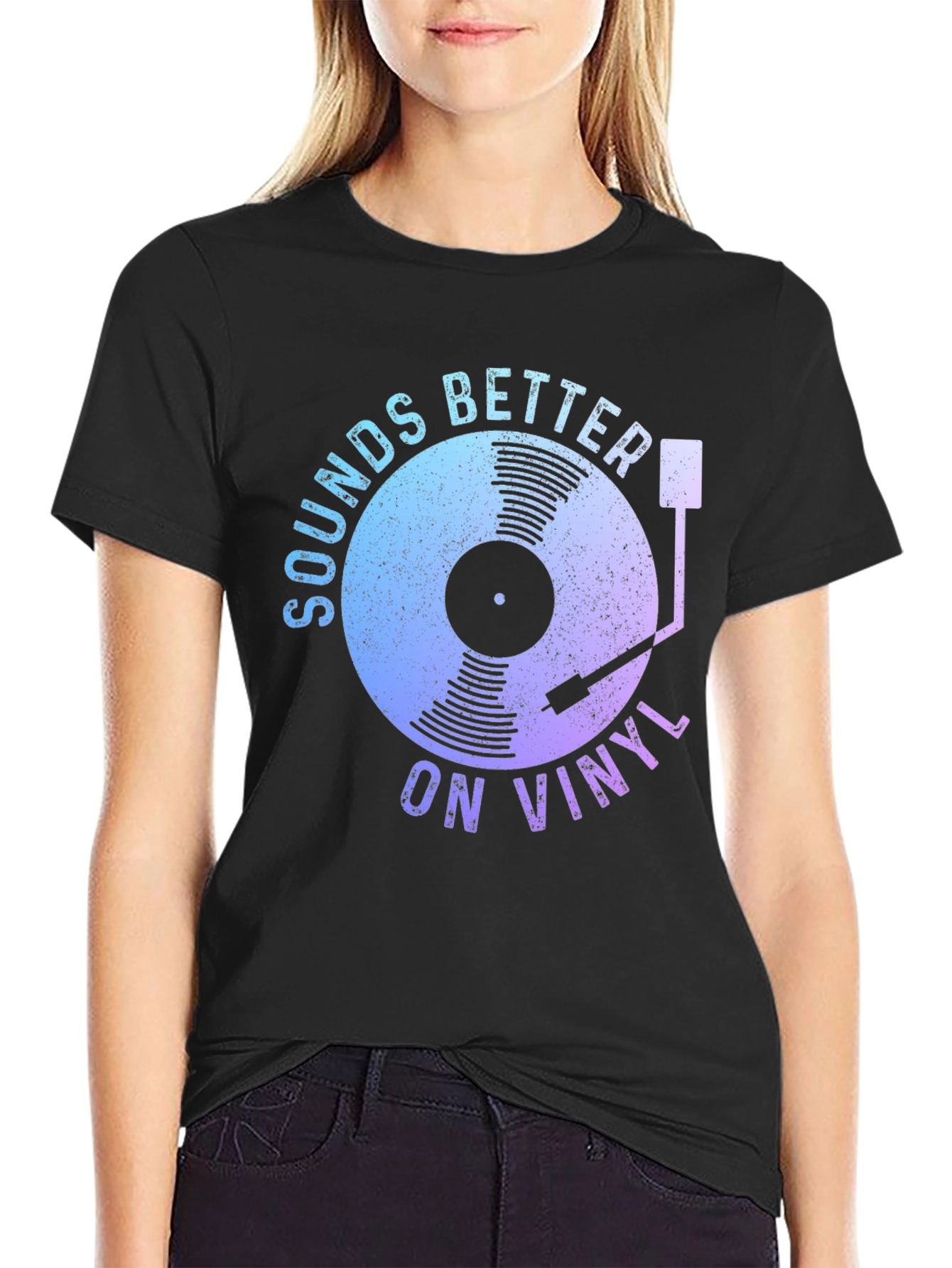 Black Sounds Better on Vinyl Graphic Tee view 2