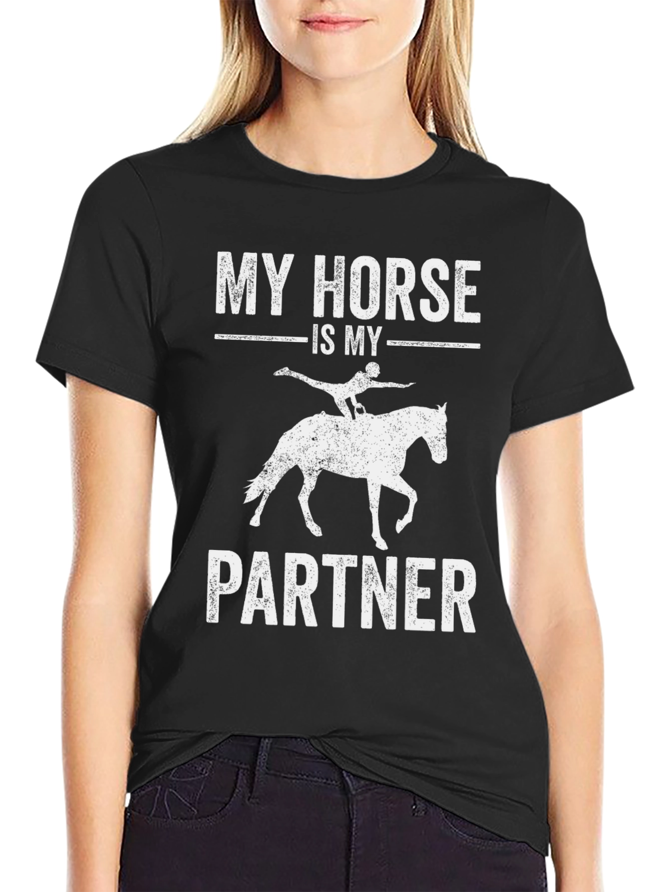 Black My Horse is My Partner Graphic Tee view 2