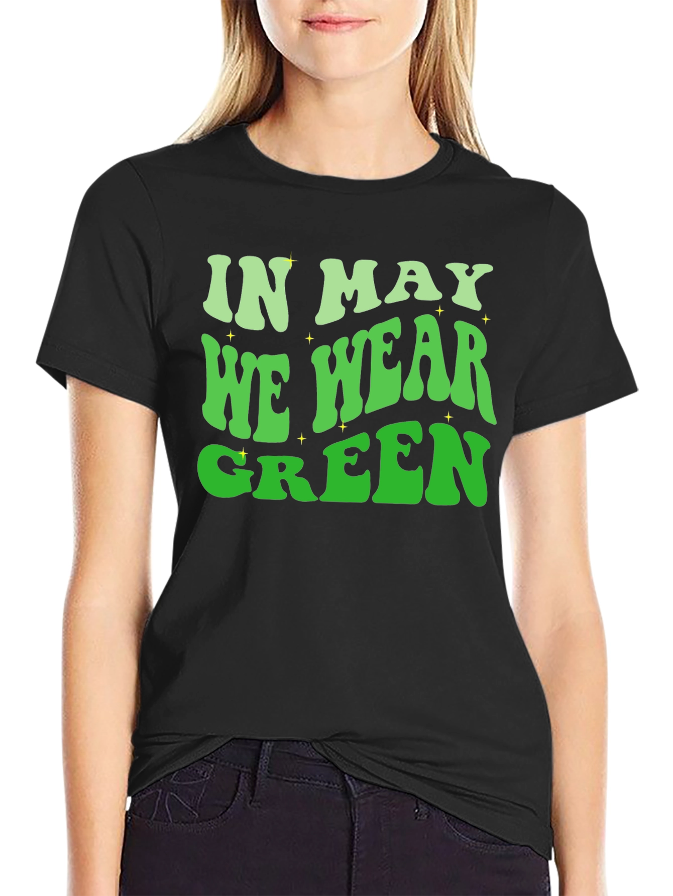 Black In May We Wear Green T-Shirt view 2