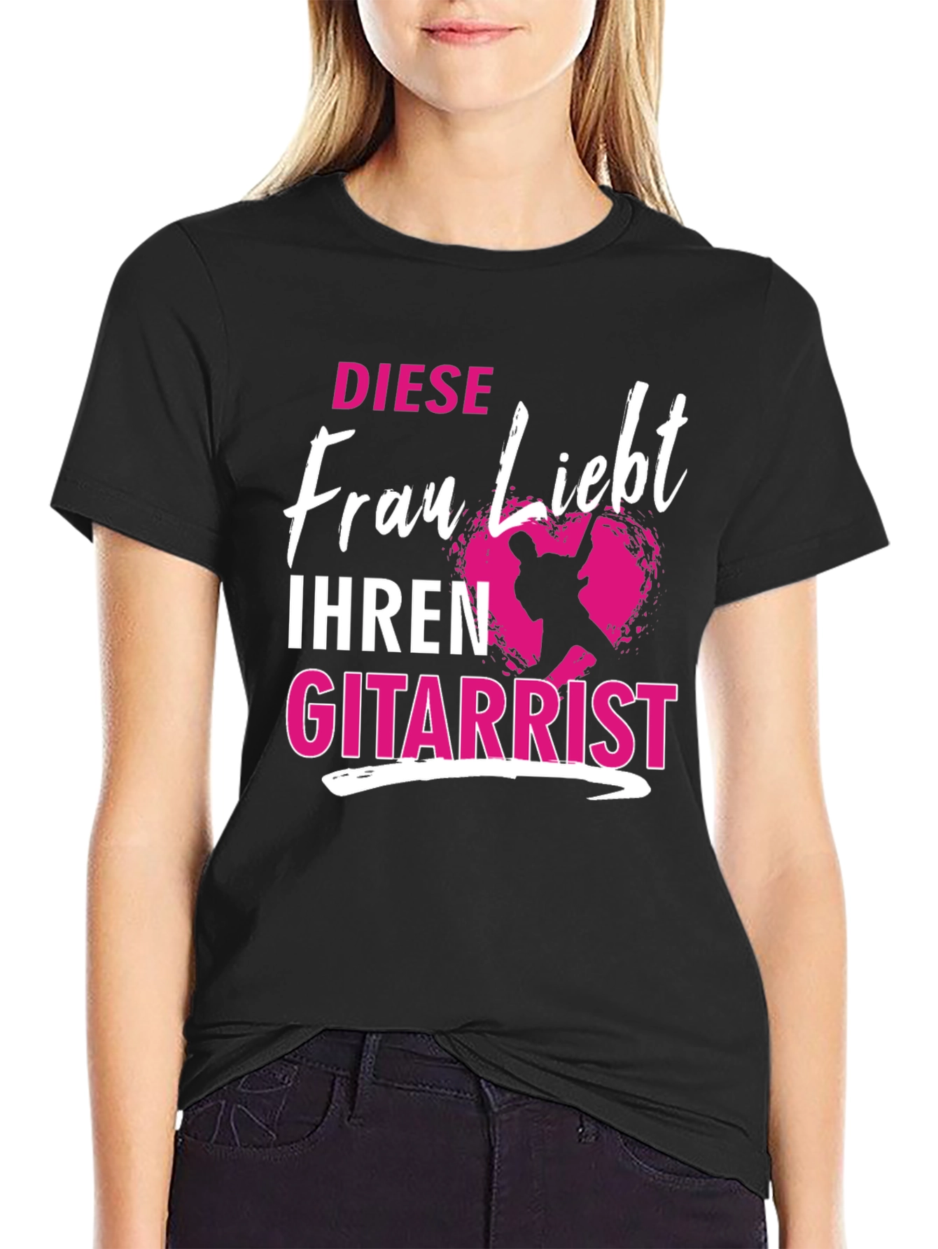 Black Diese Frau Liebt Ihren Gitarrist T-Shirt view 2