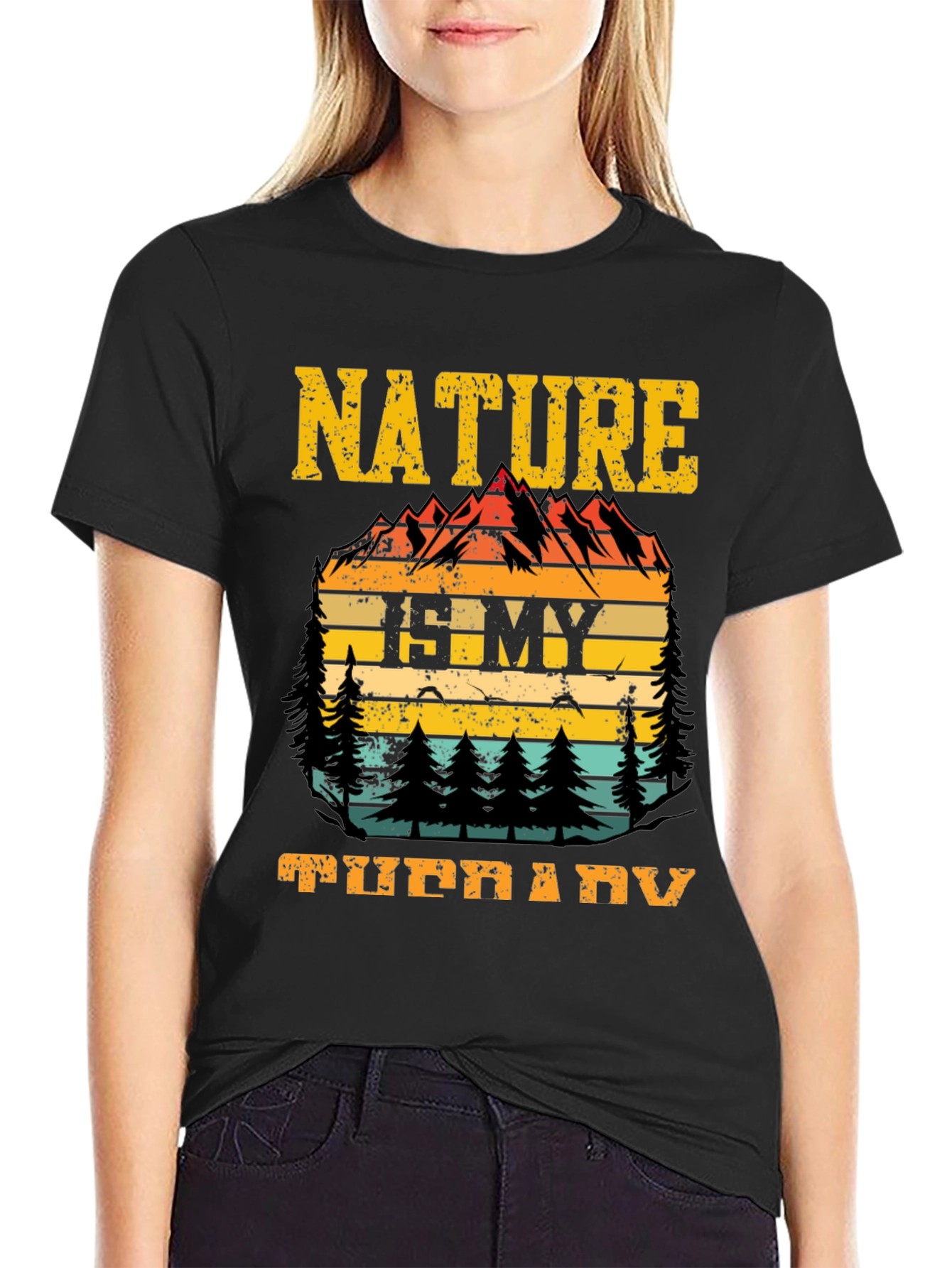 Black Nature Is My Therapy Graphic Tee view 2