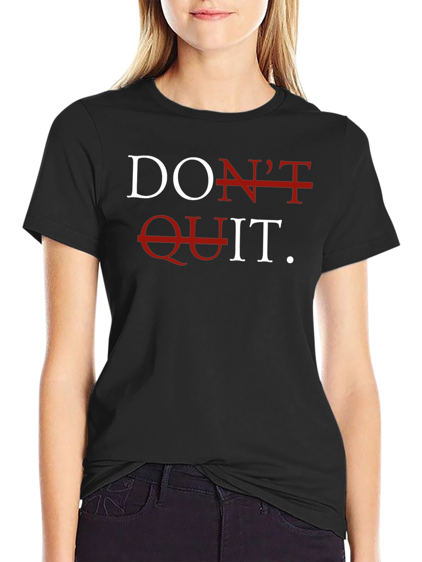 Black Don't Quit Motivational Graphic T-Shirt view 2