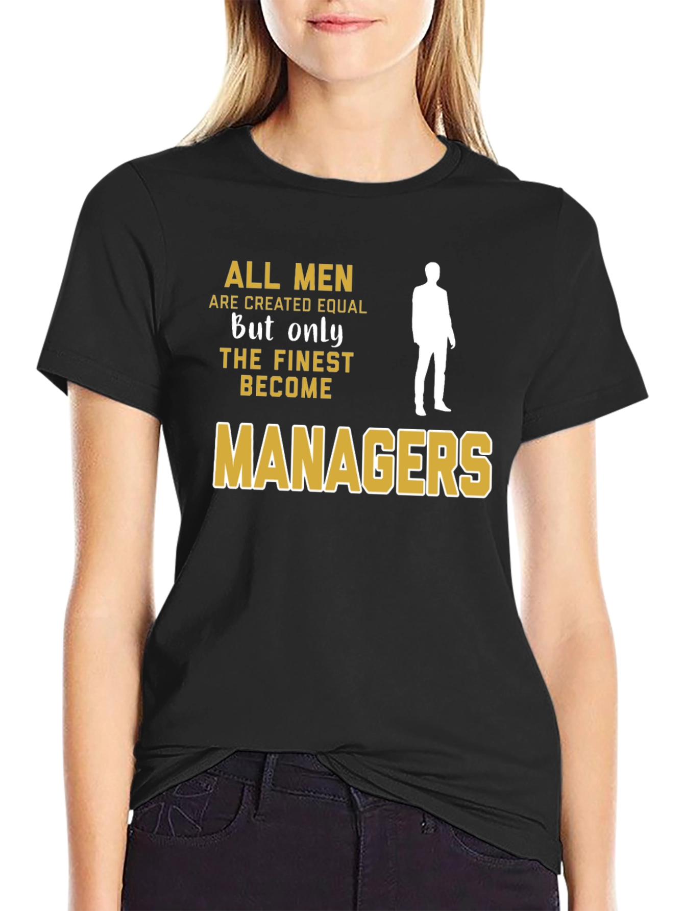 Black Finest Managers T-Shirt - All Men Are Created Equal view 2