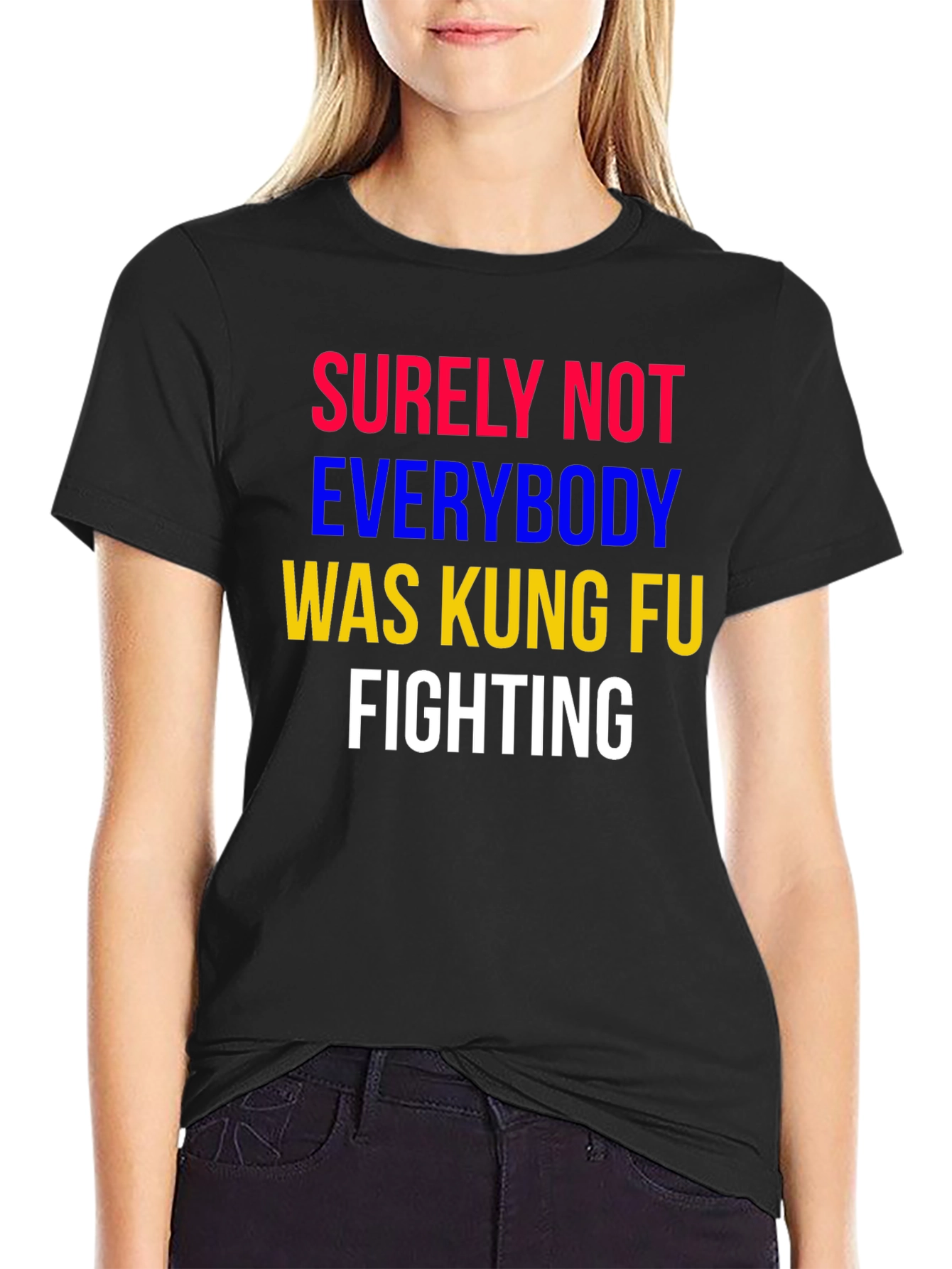 Black Kung Fu Fighting Graphic T-Shirt view 2