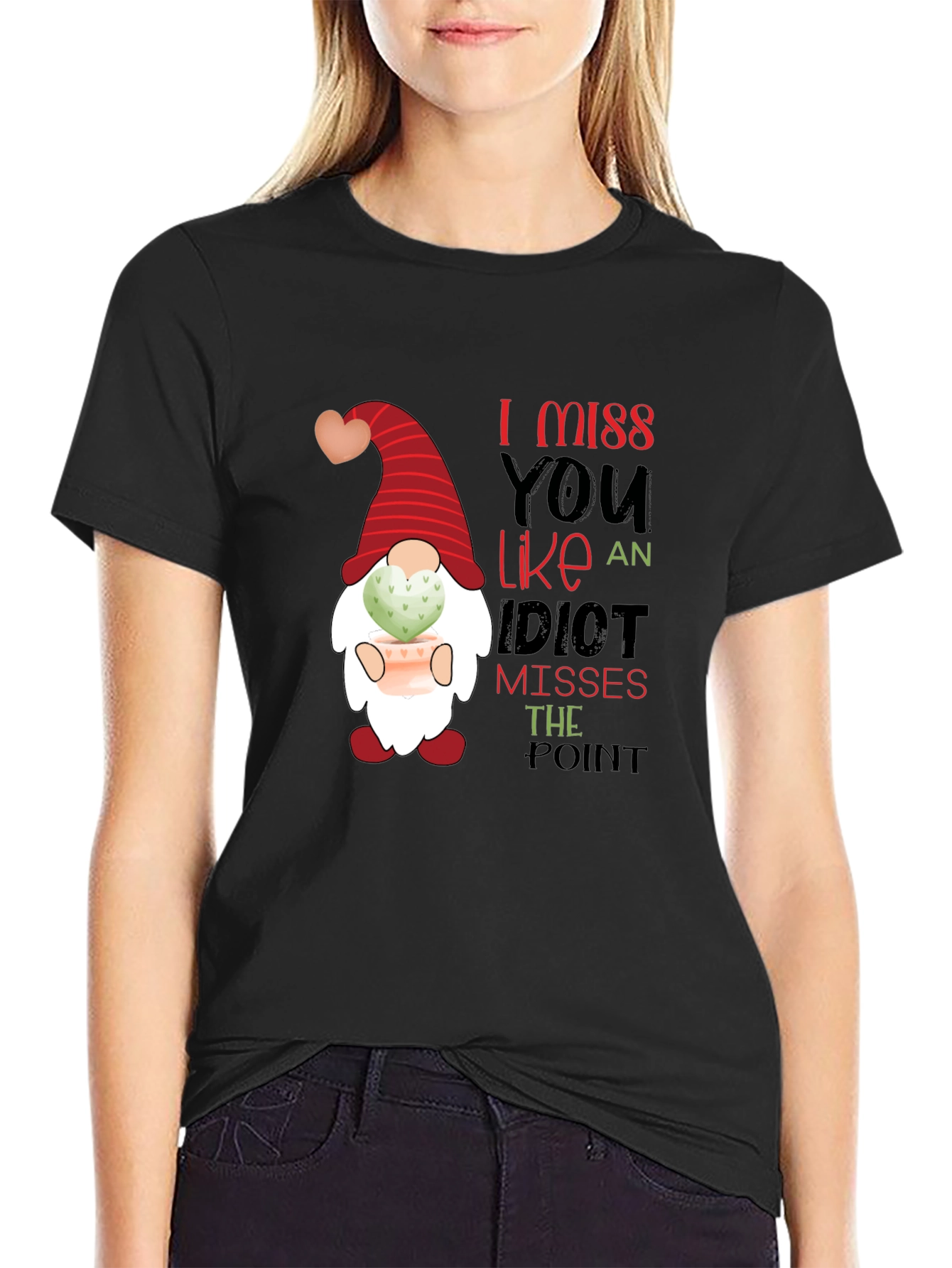 Black I Miss You Like an Idiot T-Shirt view 2