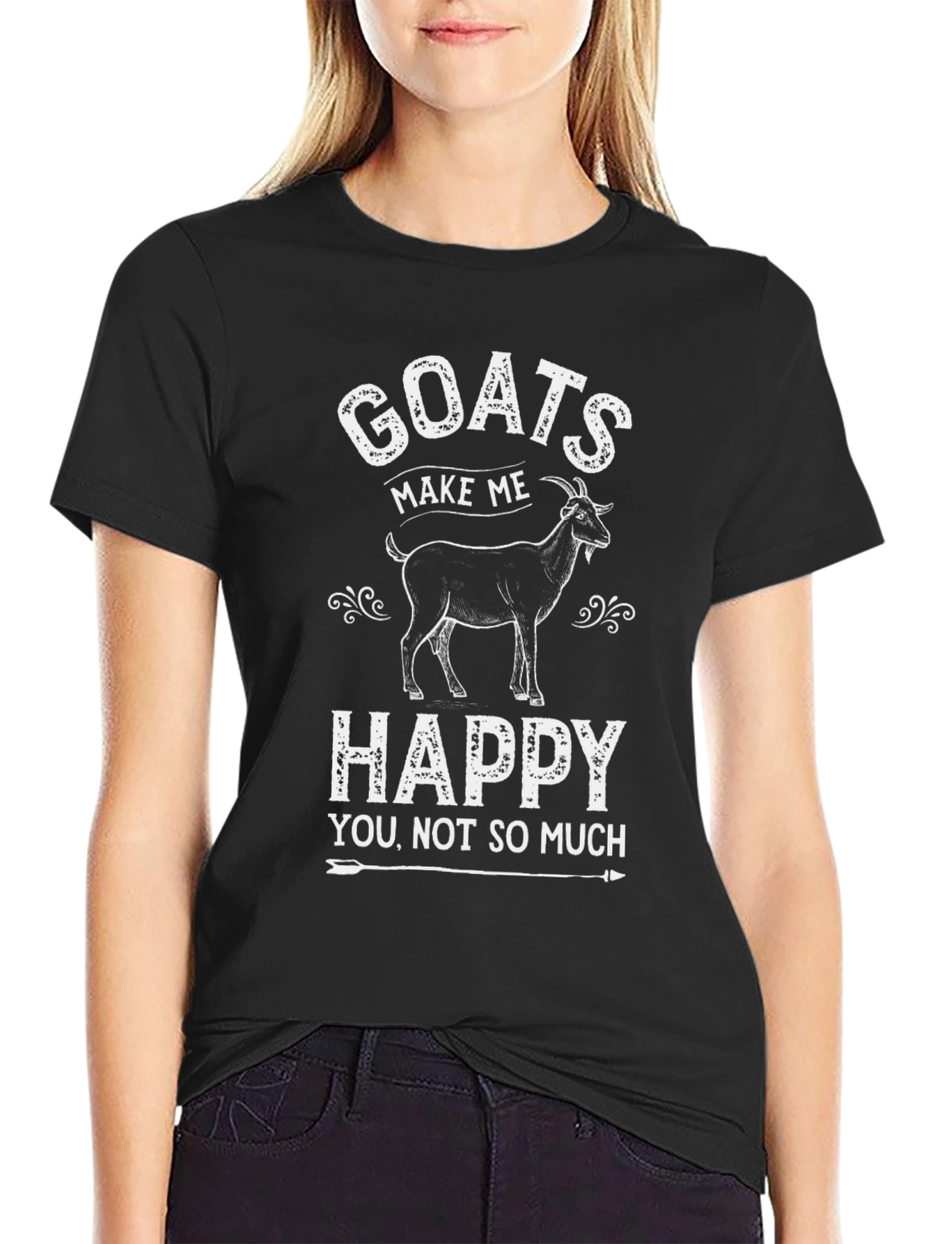 Black Goats Make Me Happy T-Shirt view 2
