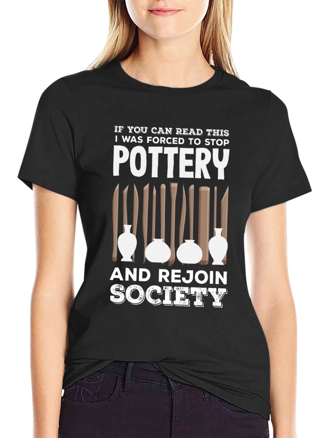 Black Pottery Lover T-Shirt - If You Can Read This... view 2