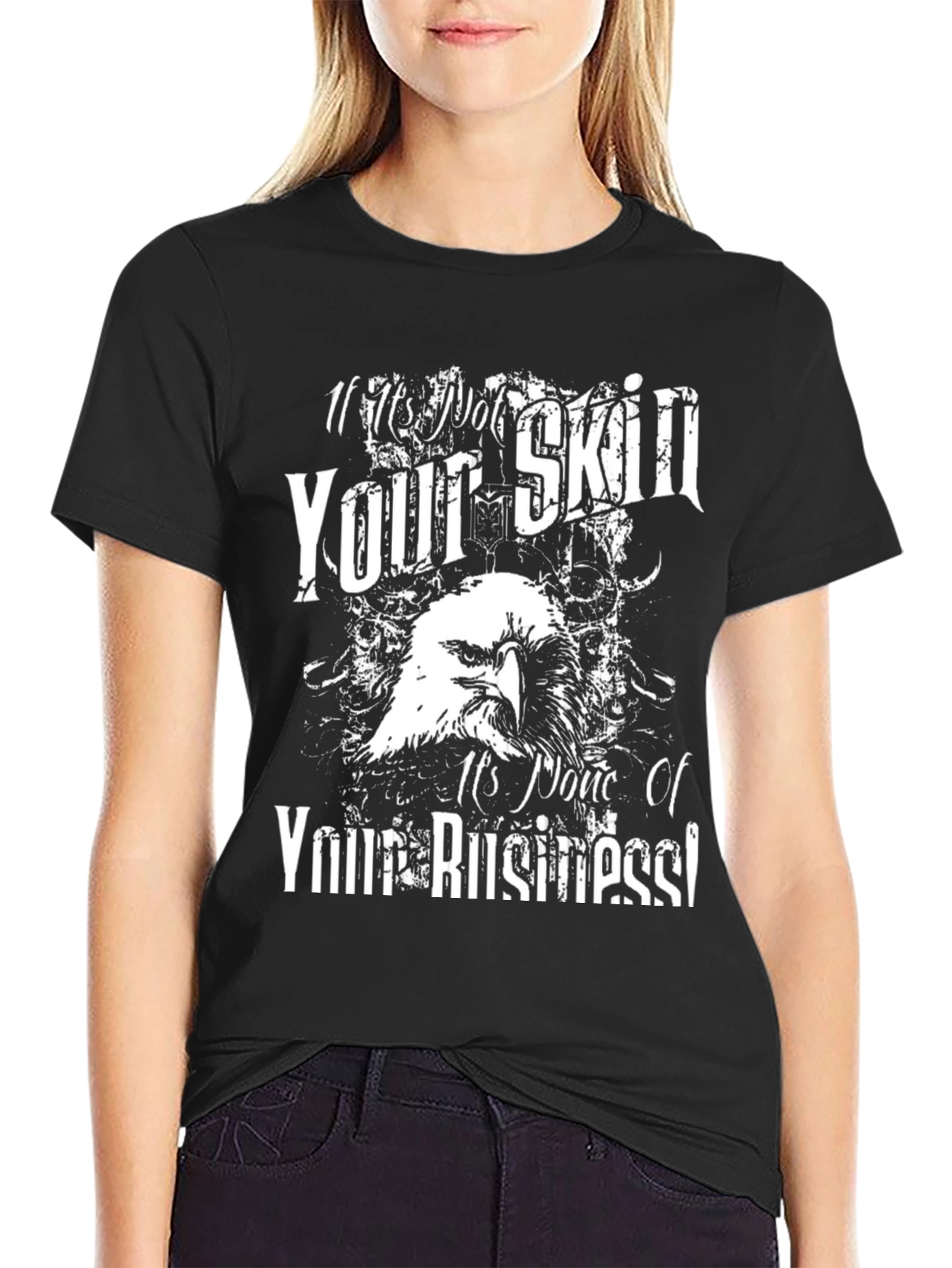 Black Edgy Eagle Graphic Tee - It's None of Your Business! view 2