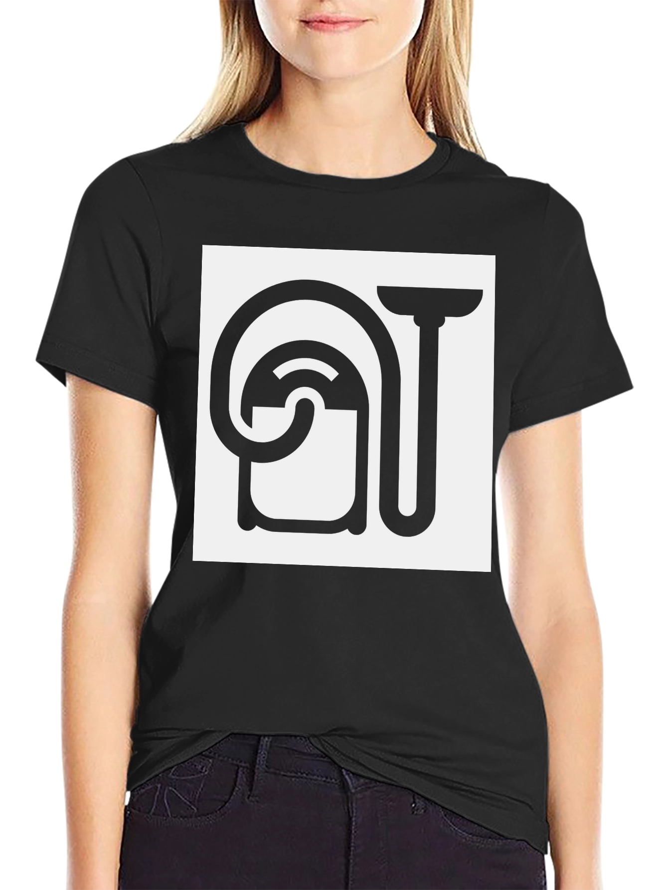 Black Abstract Plumbing Graphic Tee view 2