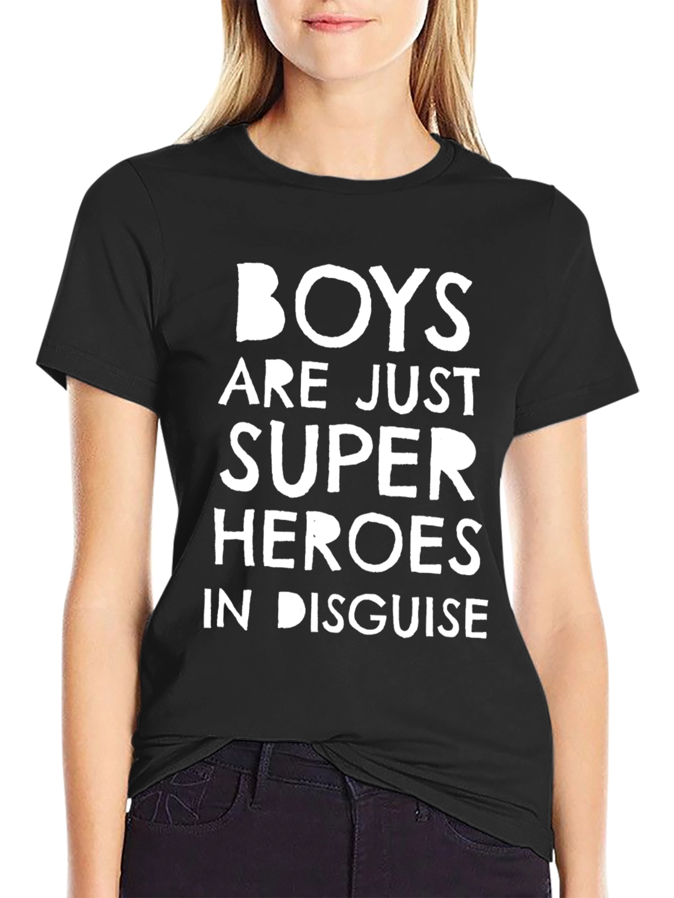 Black Boys are Super Heroes T-Shirt - Black Graphic Tee view 2