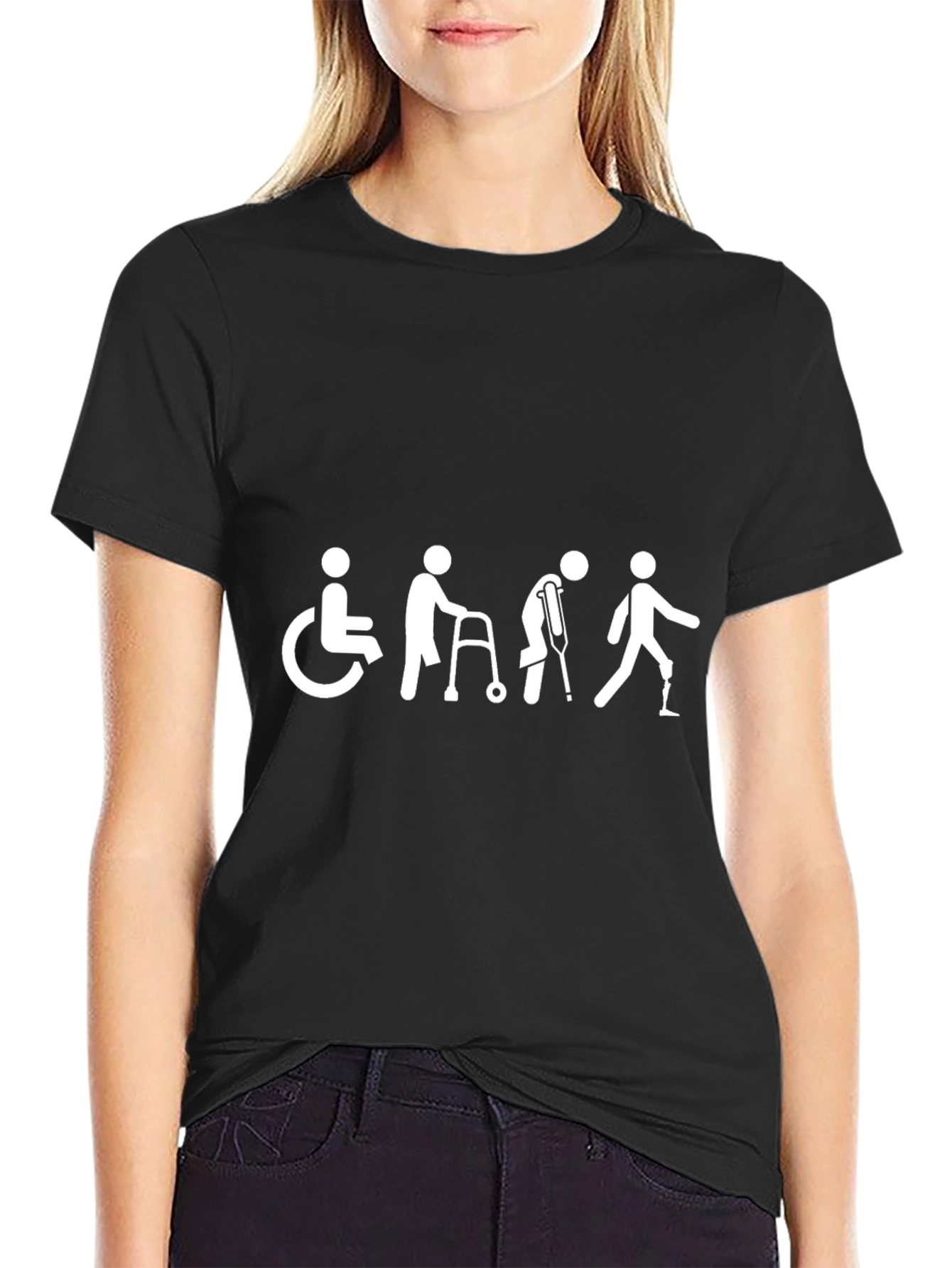 Black Disability Humor Black T-Shirt view 2