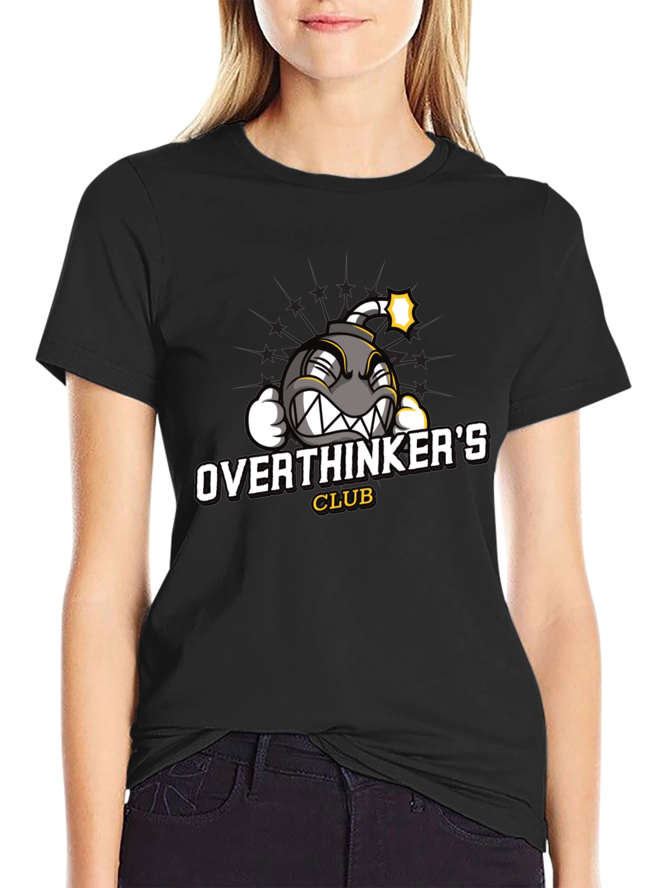 Black Overthinker's Club Graphic Tee view 2