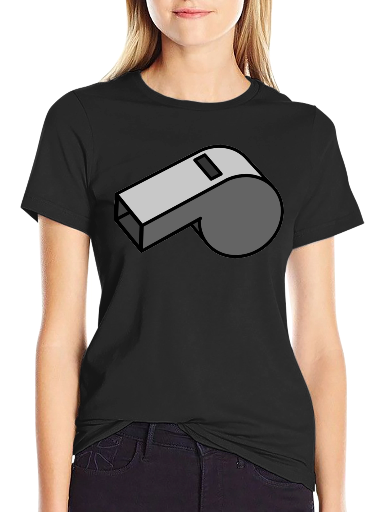 Black Whistle Graphic T-Shirt - Black view 2