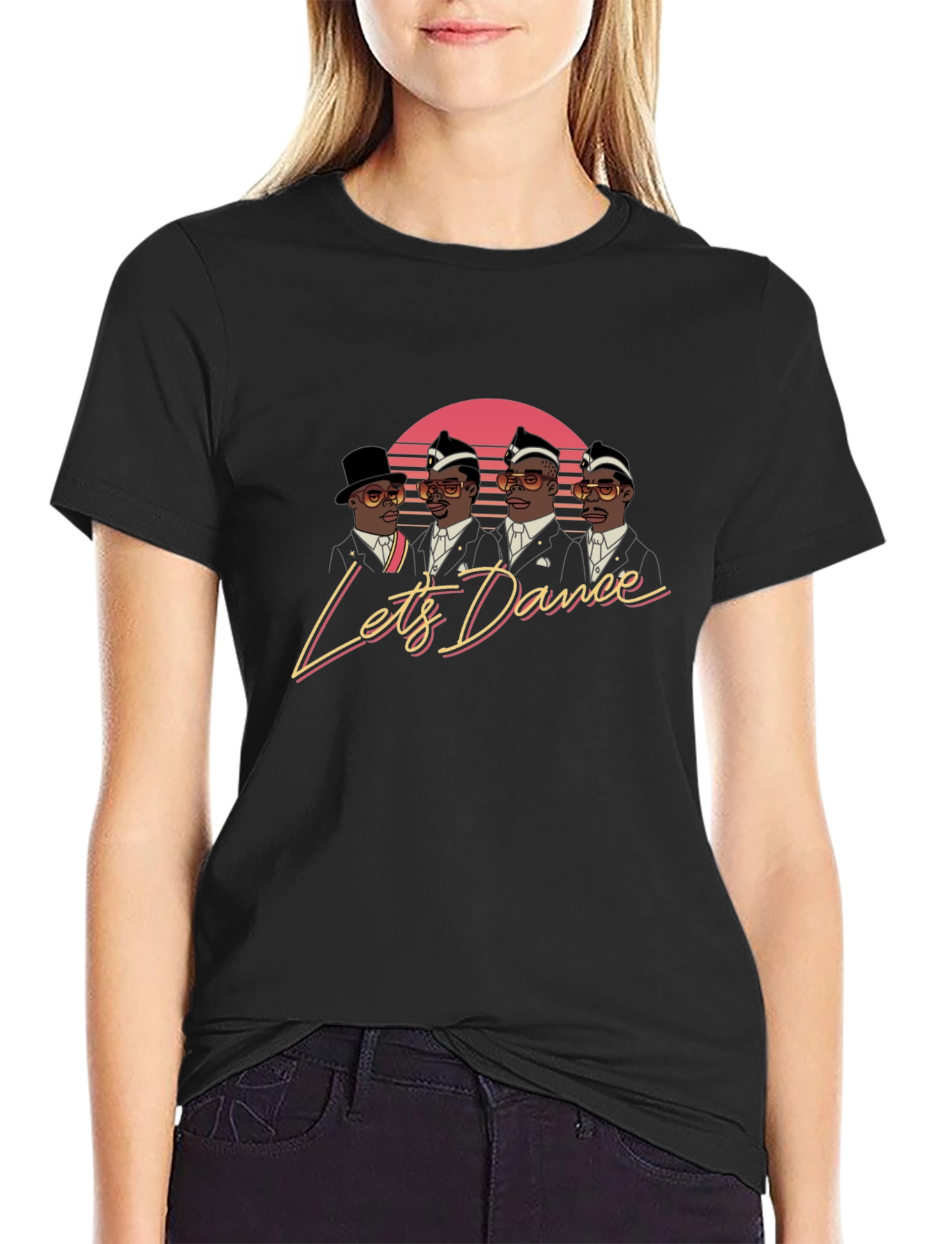 Black Let's Dance Coffin Dance T-Shirt view 2