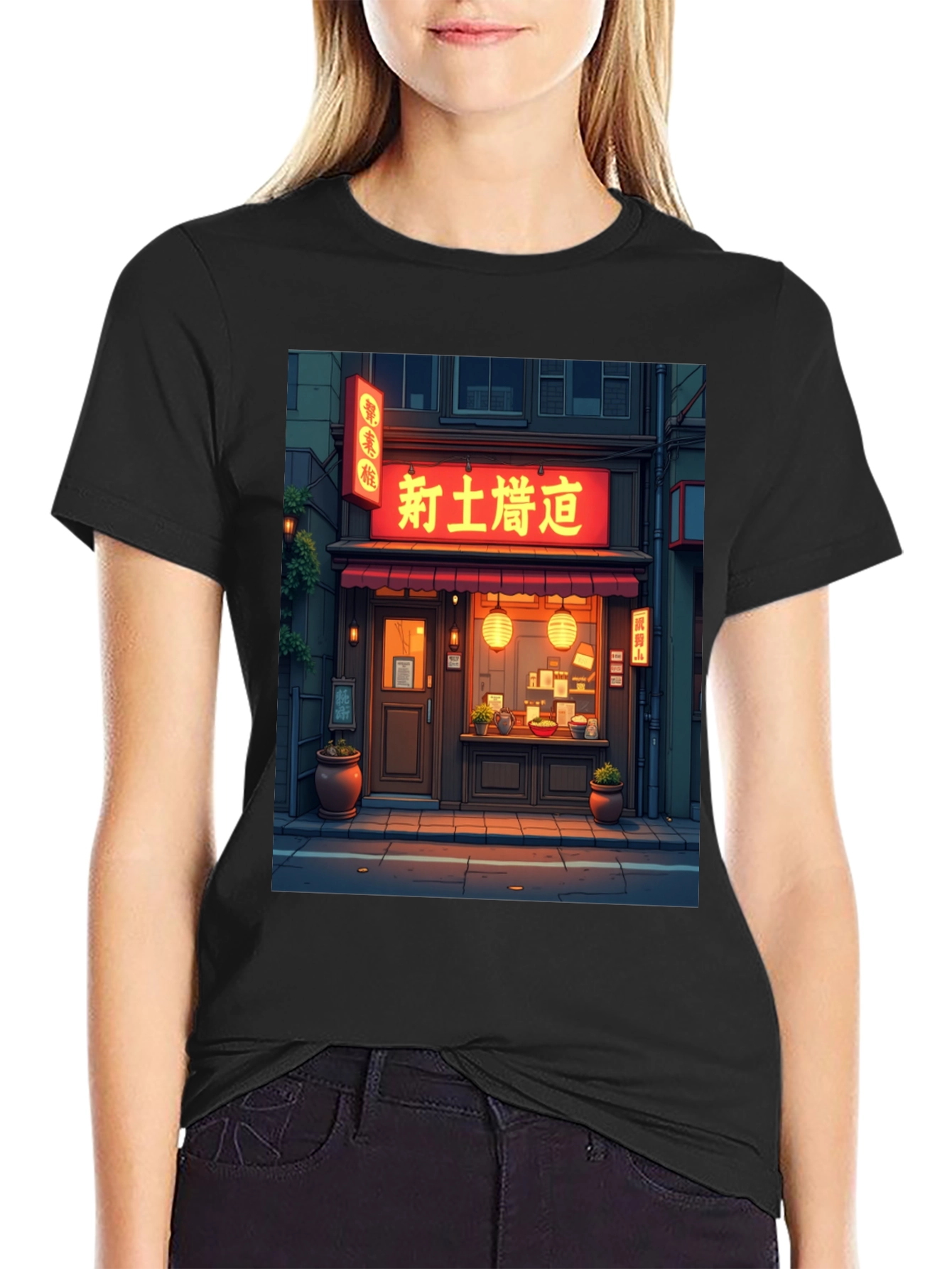 Black Japanese Ramen Shop Graphic Tee view 2