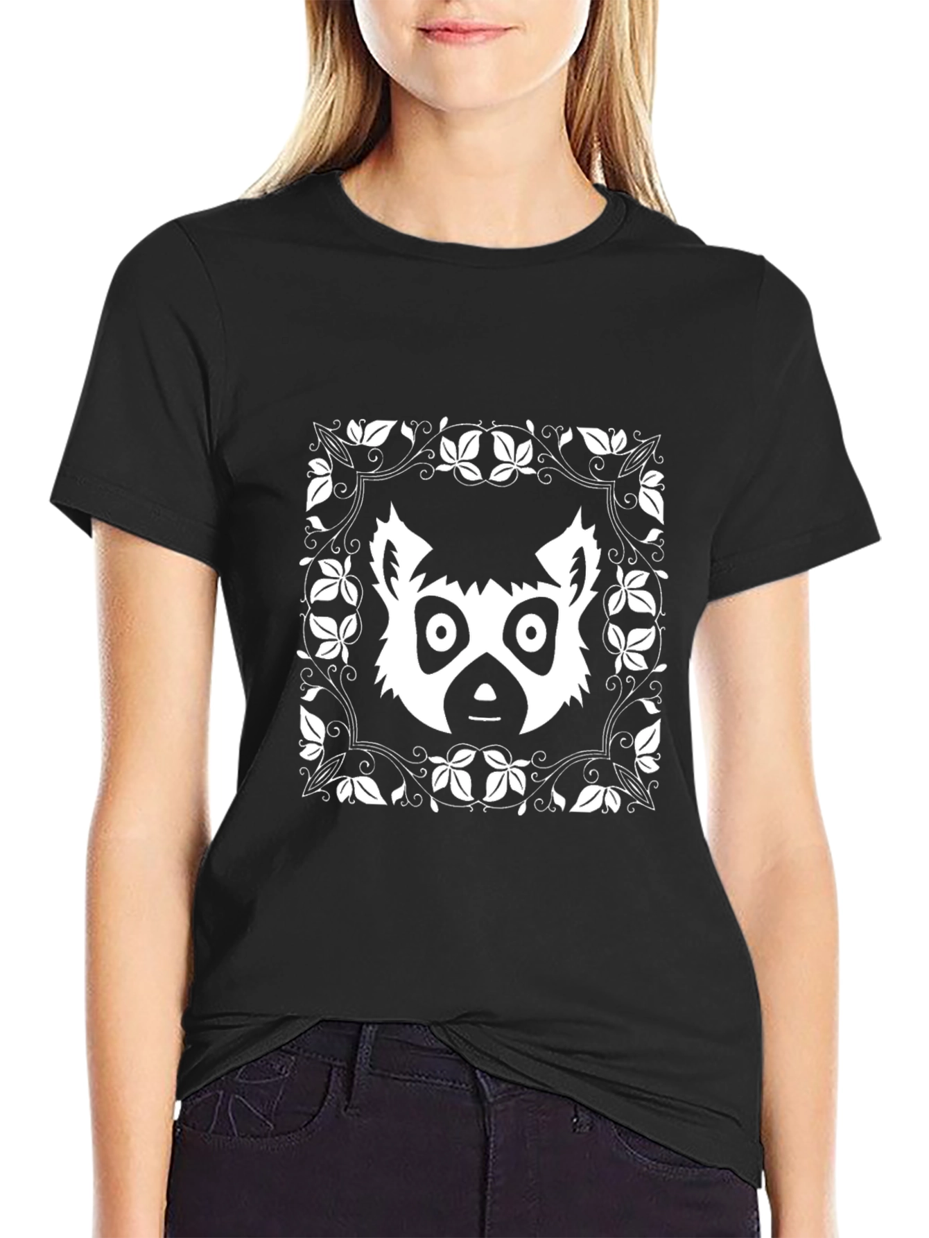 Black Lemur Graphic Tee - Black Cotton Blend view 2