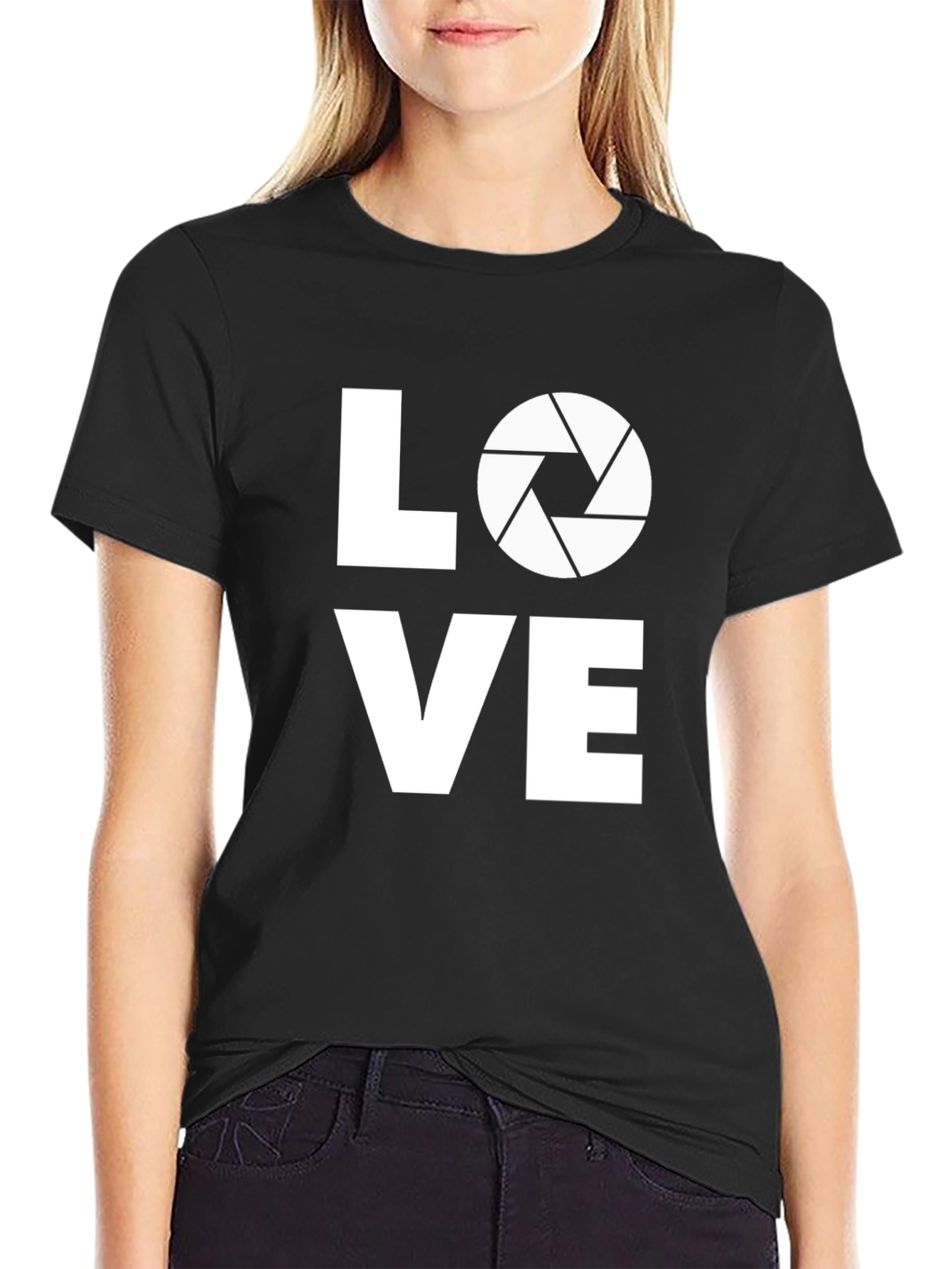 Black Photographer Love Graphic T-Shirt - Black view 2