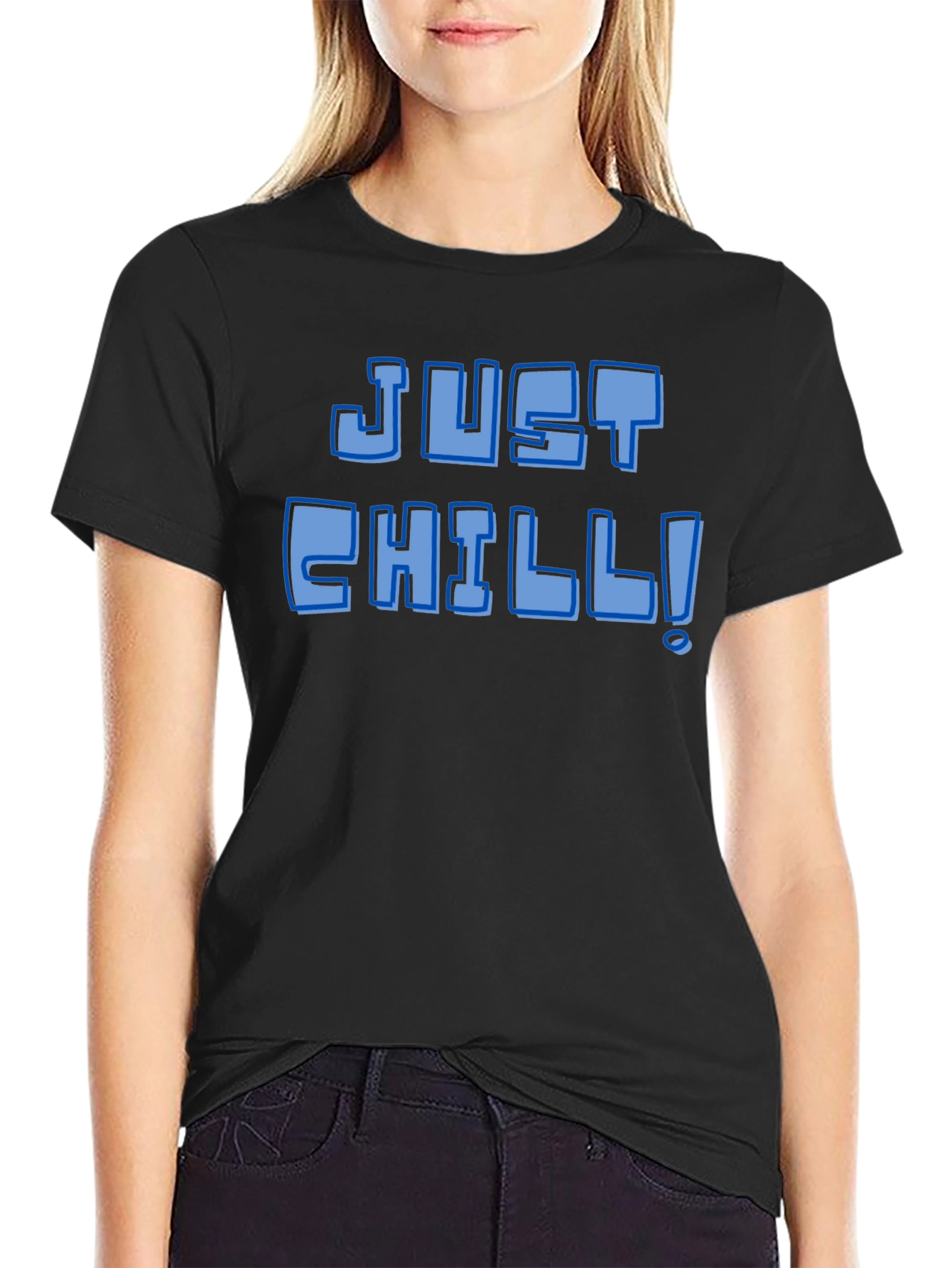 Black Just Chill! Graphic Tee - Black Short Sleeve view 2