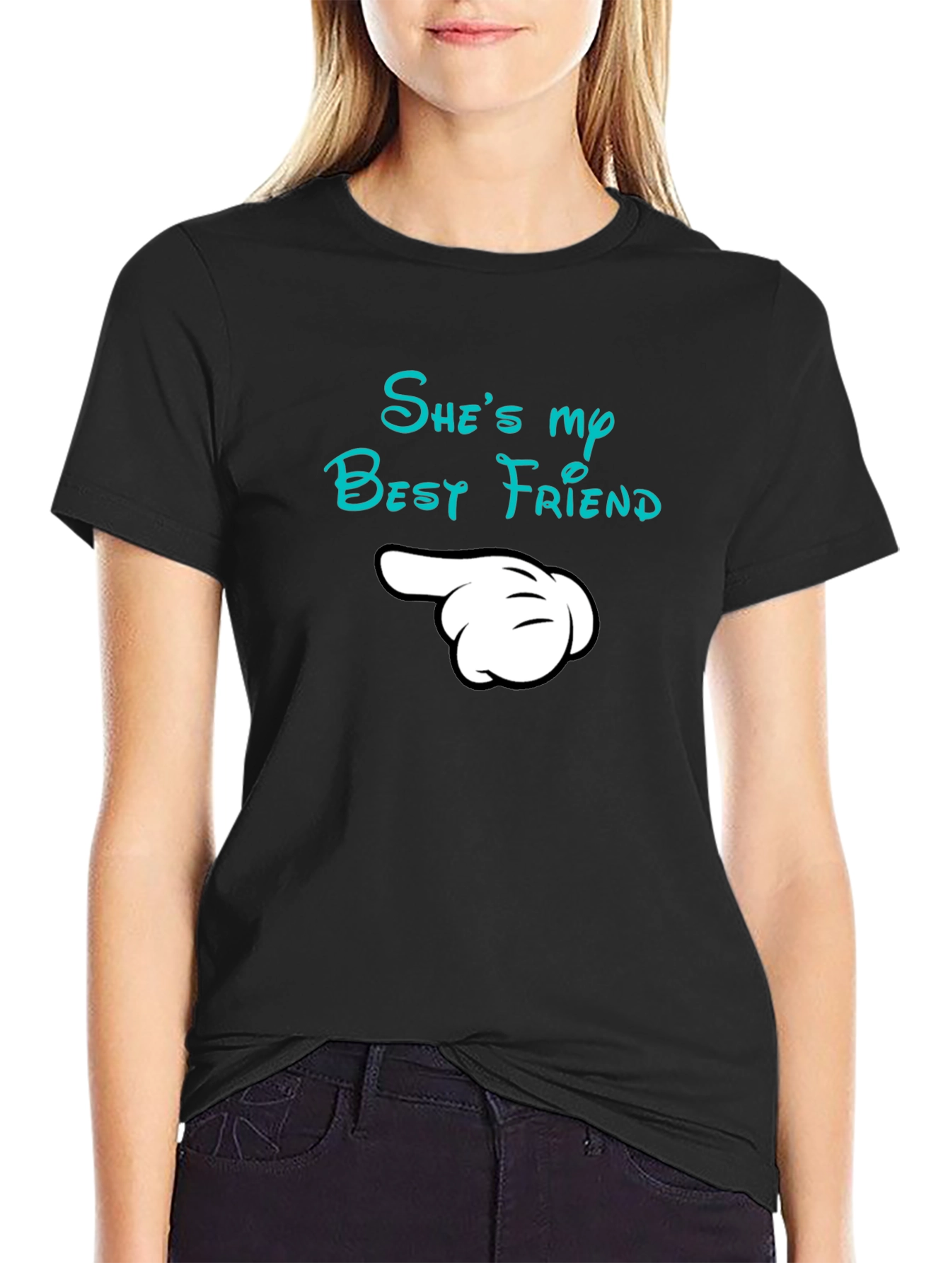 Black She's My Best Friend Matching Tee view 2