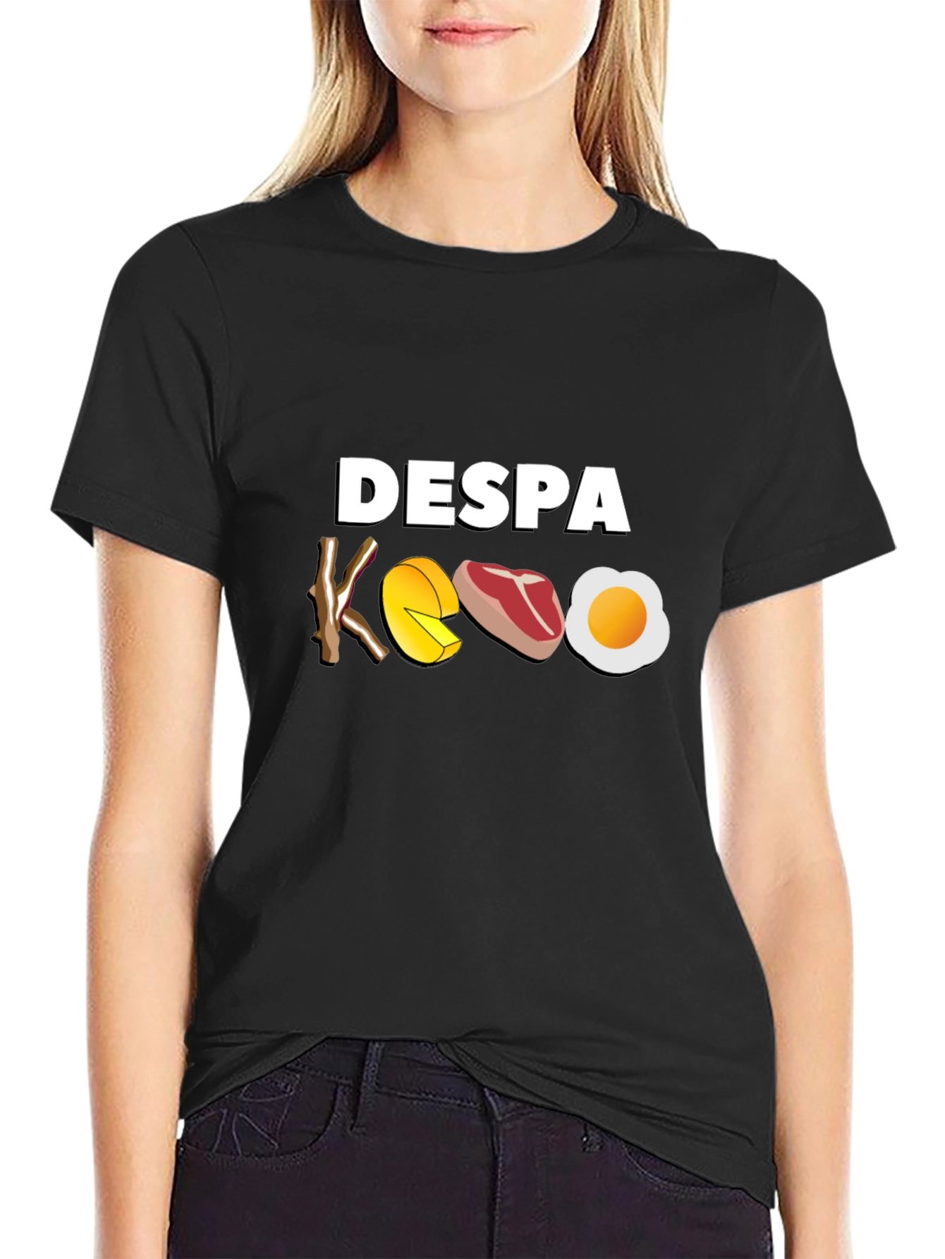 Black DESPA KOEO Foodie T-Shirt Funny Gift view 2