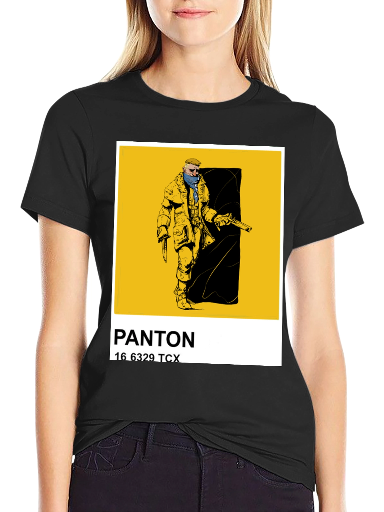 Black Pantone Color Block T-Shirt - Black view 2