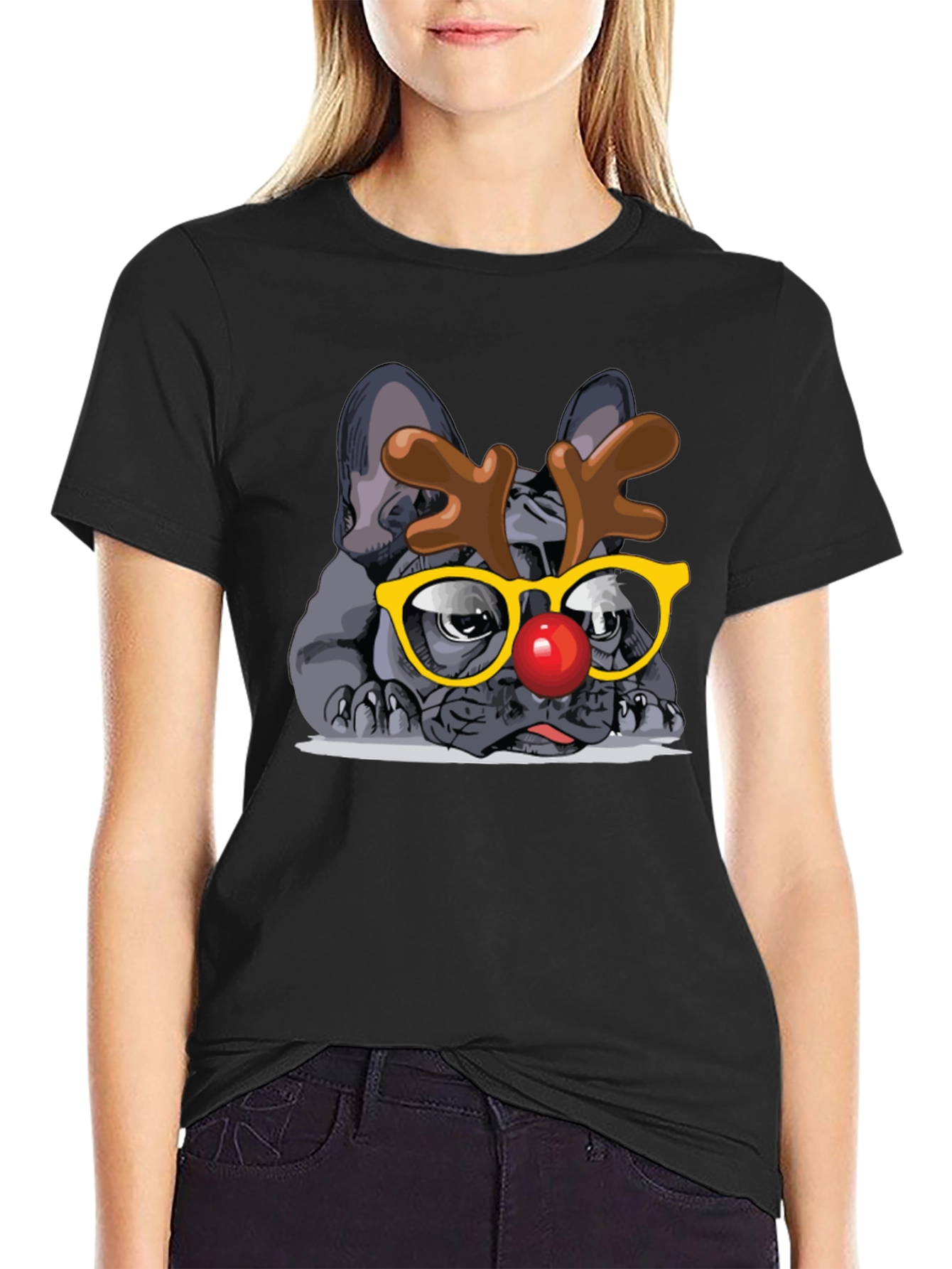 Black Dog Reindeer T-Shirt view 2