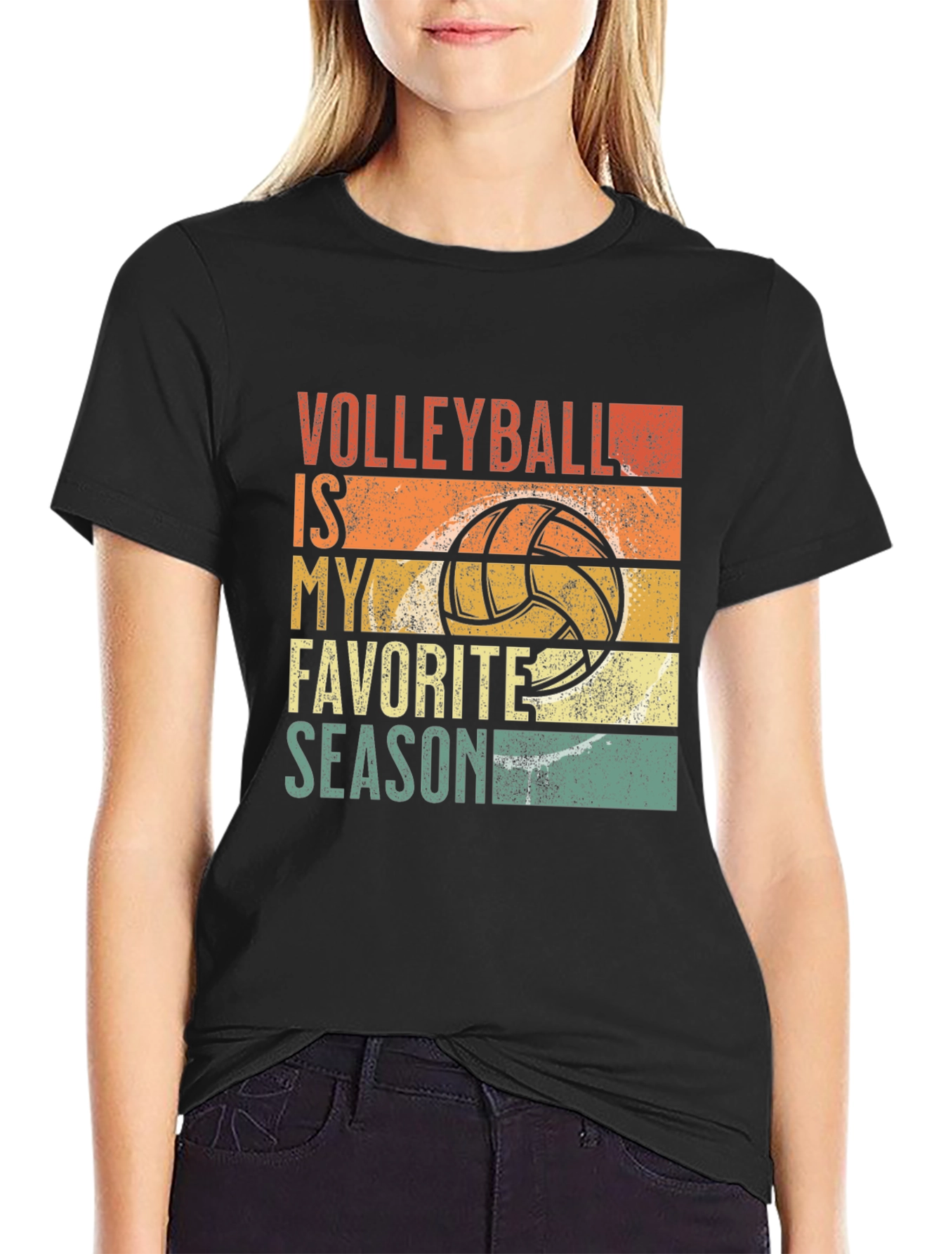 Black Volleyball Is My Favorite Season Graphic Tee view 2