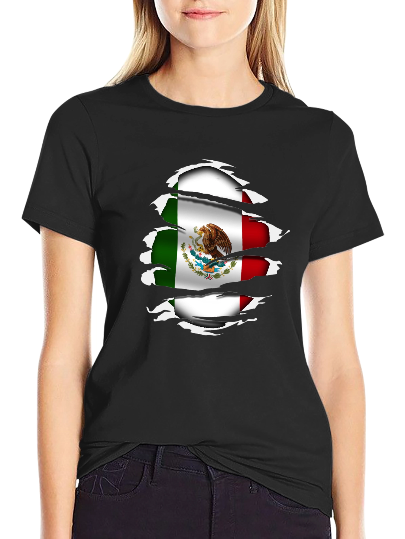 Mexico Flag Ripped Shirt - Stylish Patriotic Tee - 2