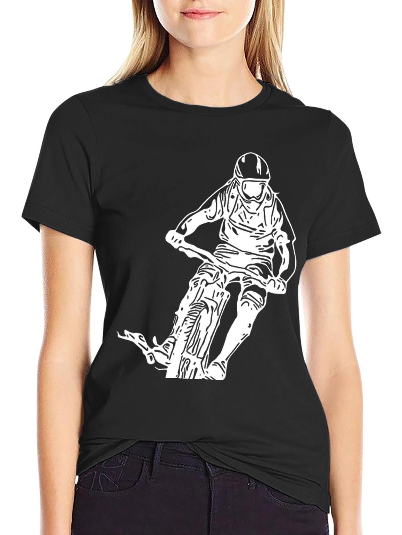 Black Mountain Biker Graphic Tee - Black Cotton Blend view 2